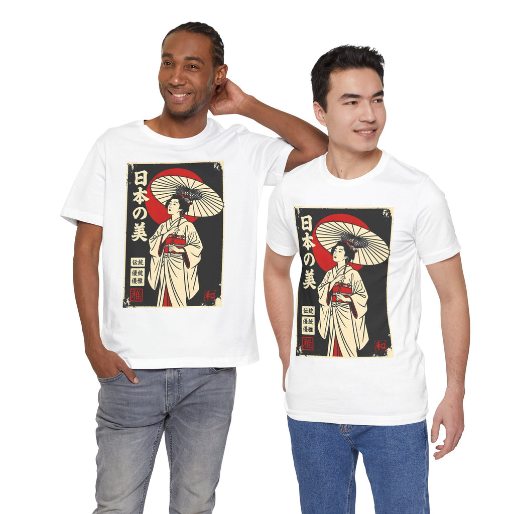 Geisha Umbrella T‑Shirt — Japanese Beauty Vintage Ukiyo-e Tee