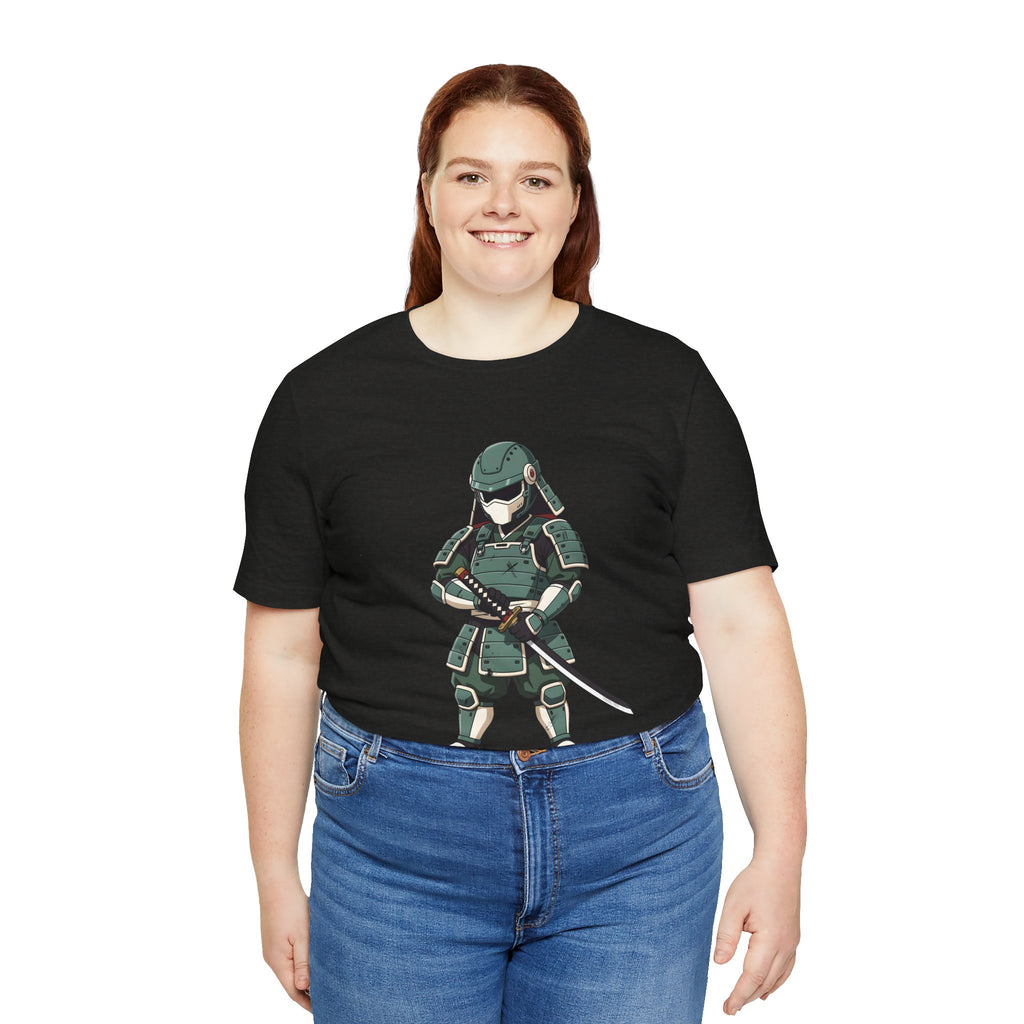Samurai Cat T-Shirt – Cute Armored Kitty with Katana Graphic