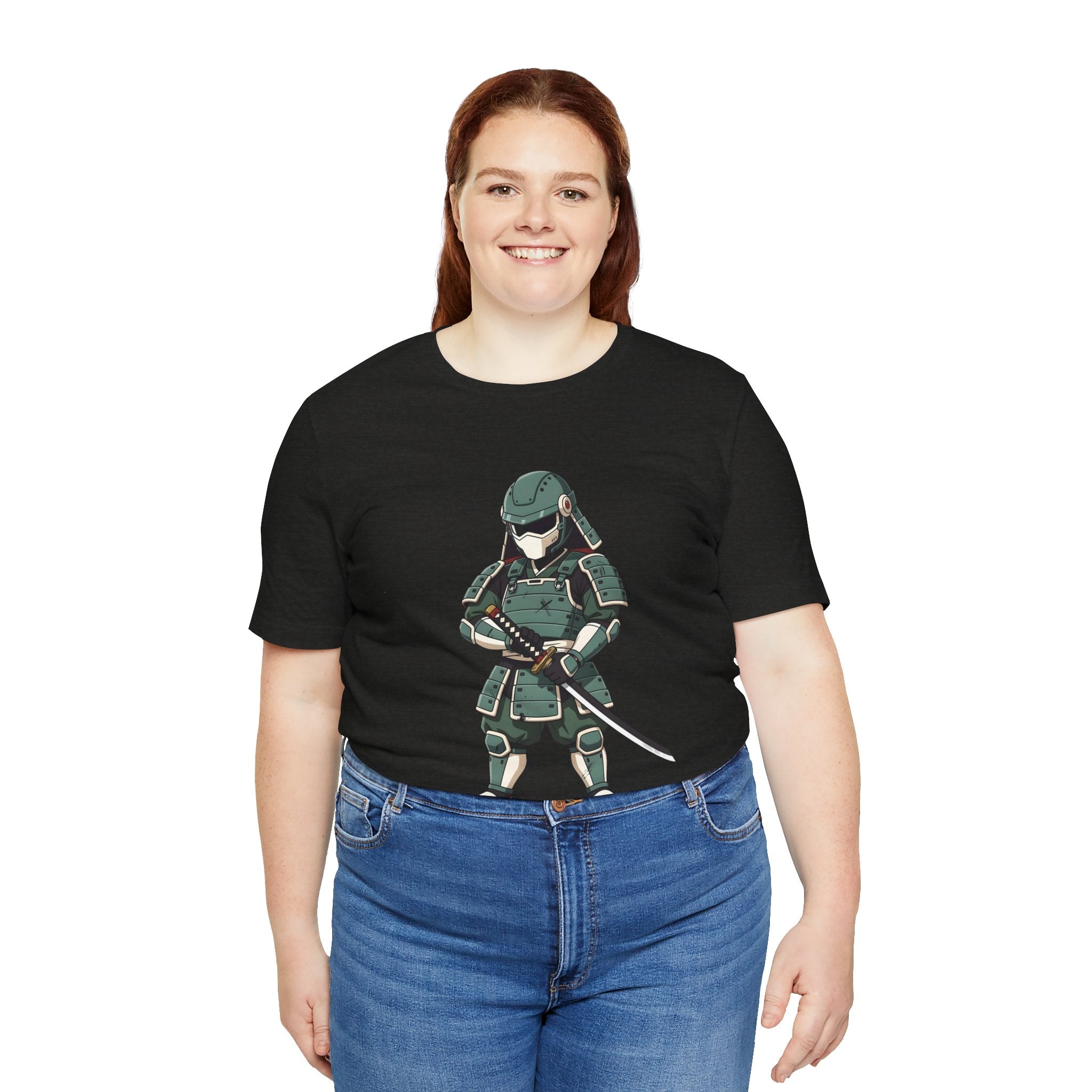 Samurai Cat T-Shirt – Cute Armored Kitty with Katana Graphic
