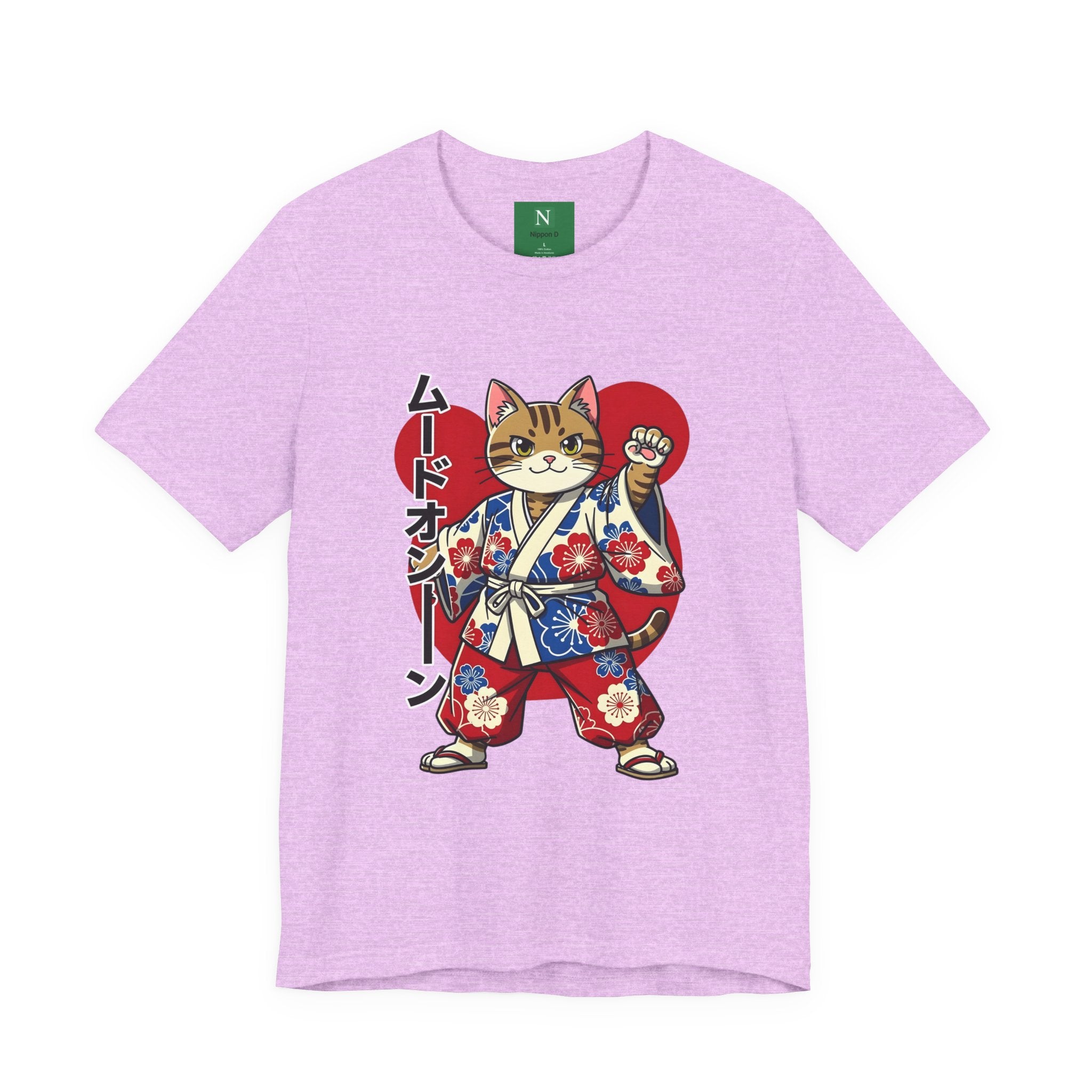 Samurai Cat T‑Shirt — Kawaii Japanese Kimono Cat Graphic Tee