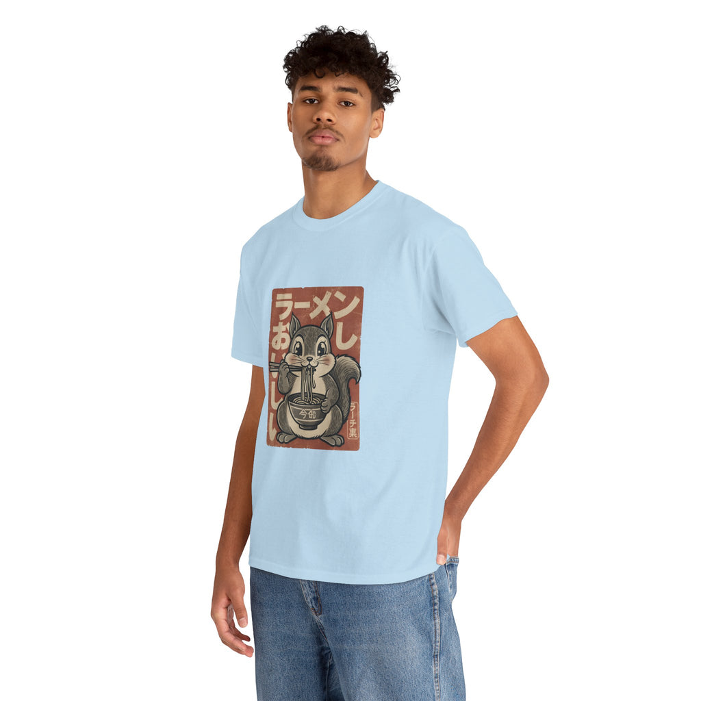 Ramen Squirrel T‑Shirt — Cute Vintage Japanese Noodle Graphic Tee