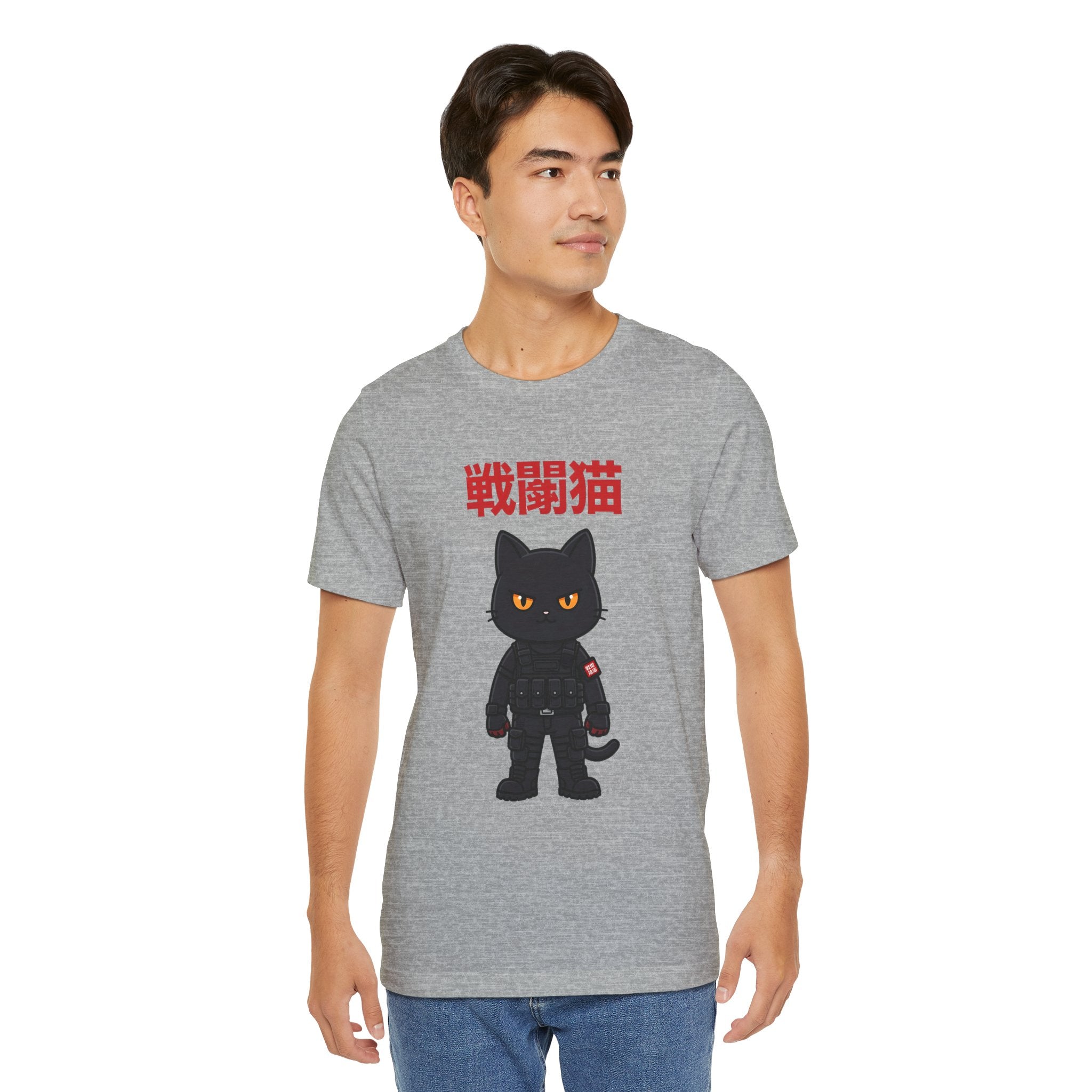 Warrior Cat T-Shirt — Black Cat Samurai Graphic Tee (戦闘猫)