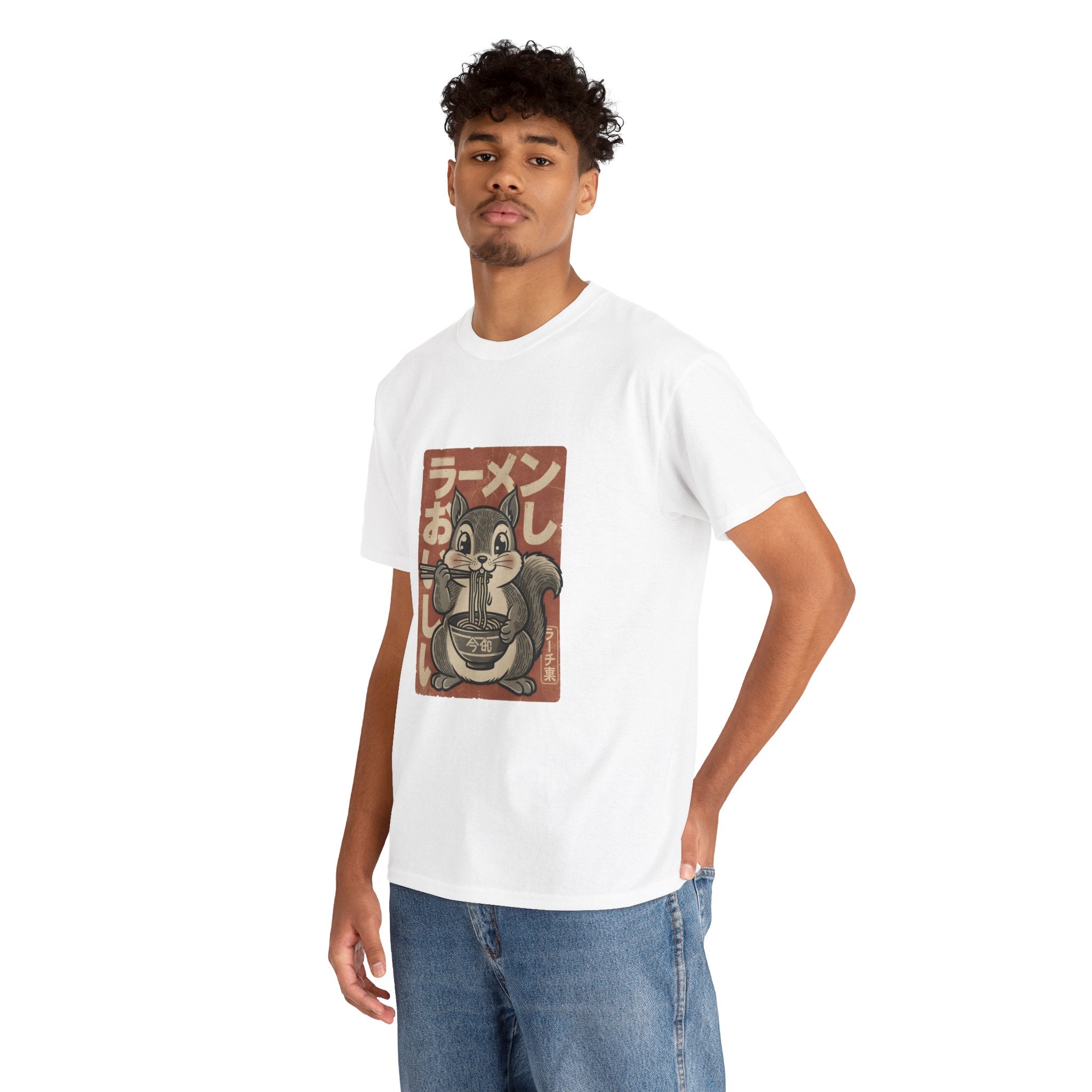Ramen Squirrel T‑Shirt — Cute Vintage Japanese Noodle Graphic Tee
