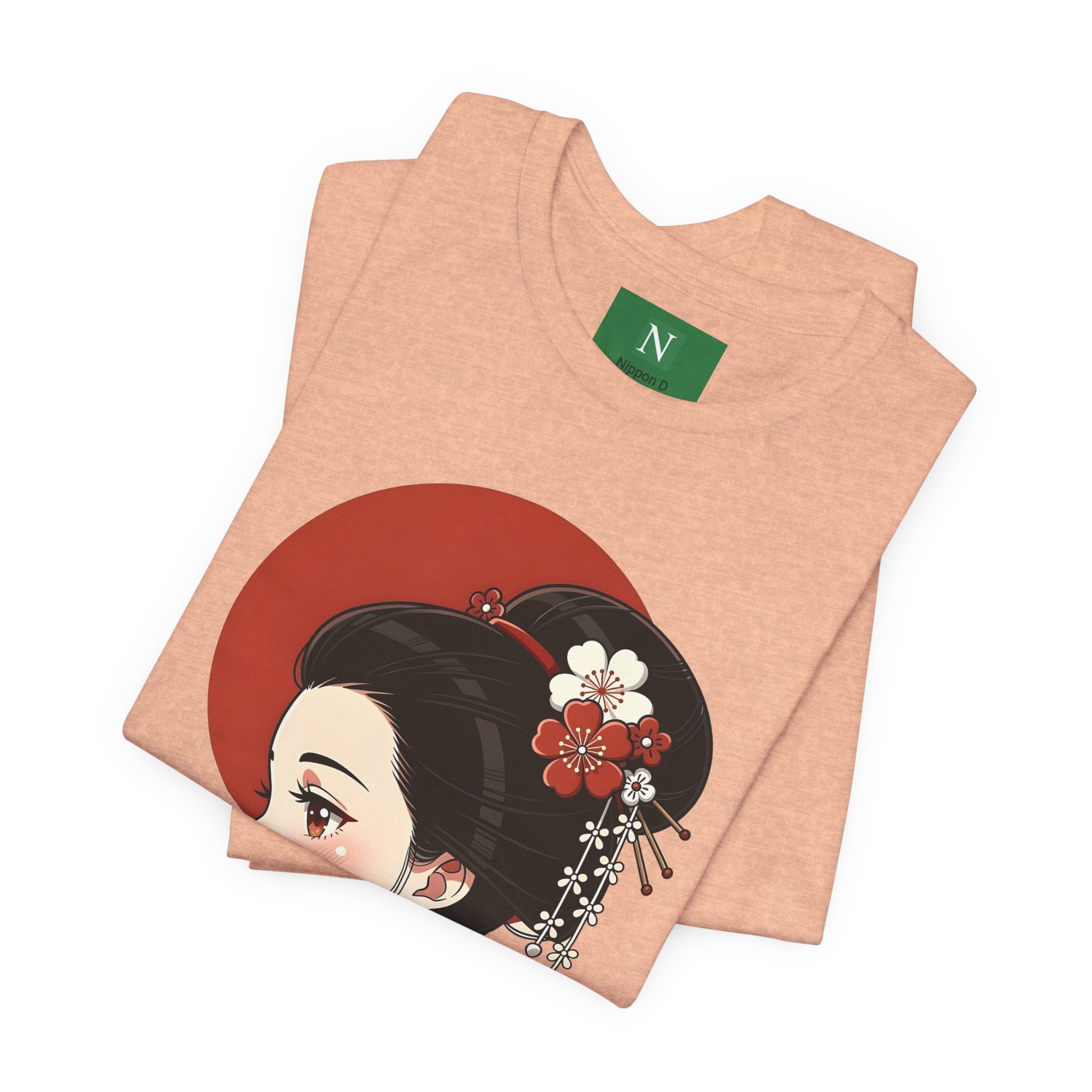 Geisha Portrait Tee — Japanese Floral Kimono Art T-Shirt