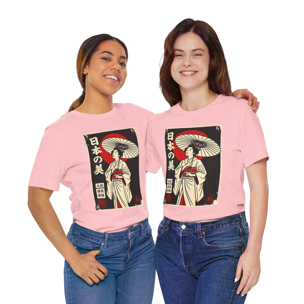Geisha Umbrella T‑Shirt — Japanese Beauty Vintage Ukiyo-e Tee