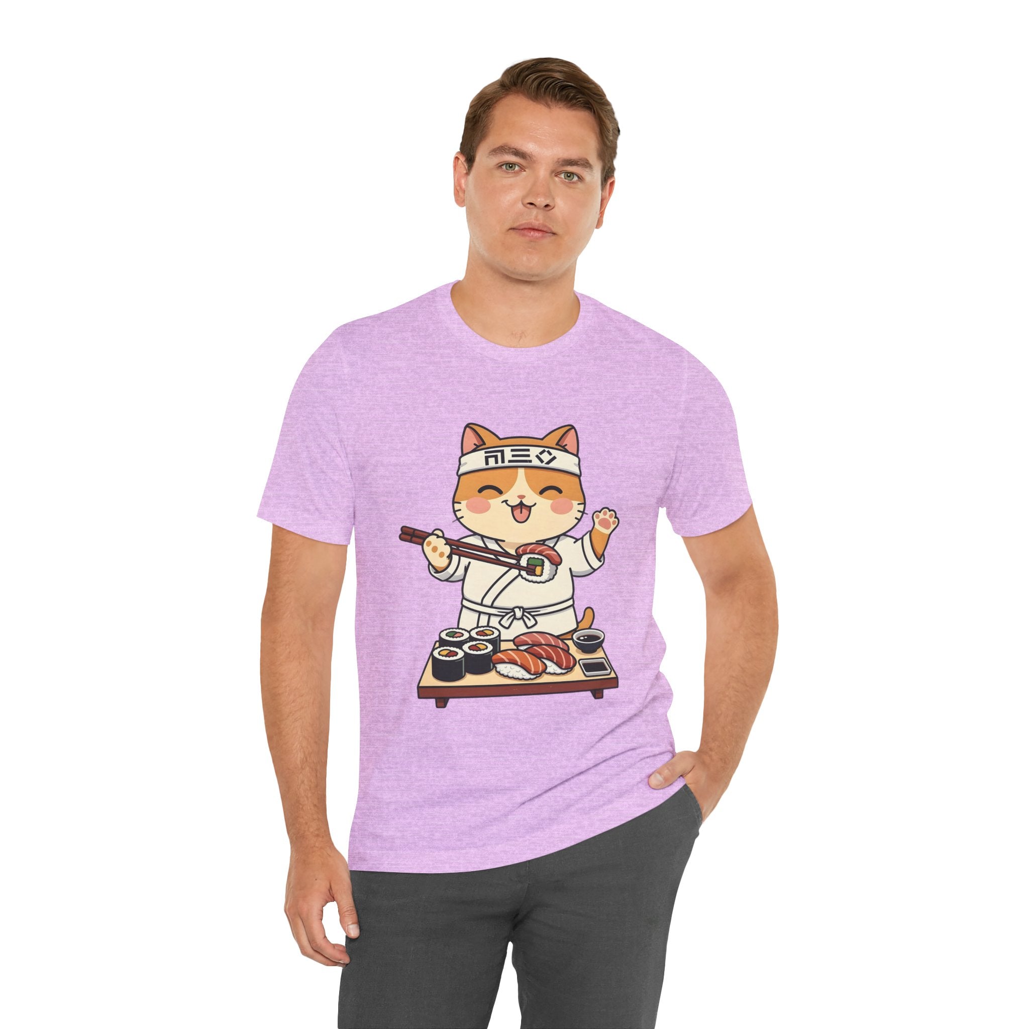 Sushi Chef Cat T‑Shirt — Cute Kawaii Cat Making Sushi Graphic Tee