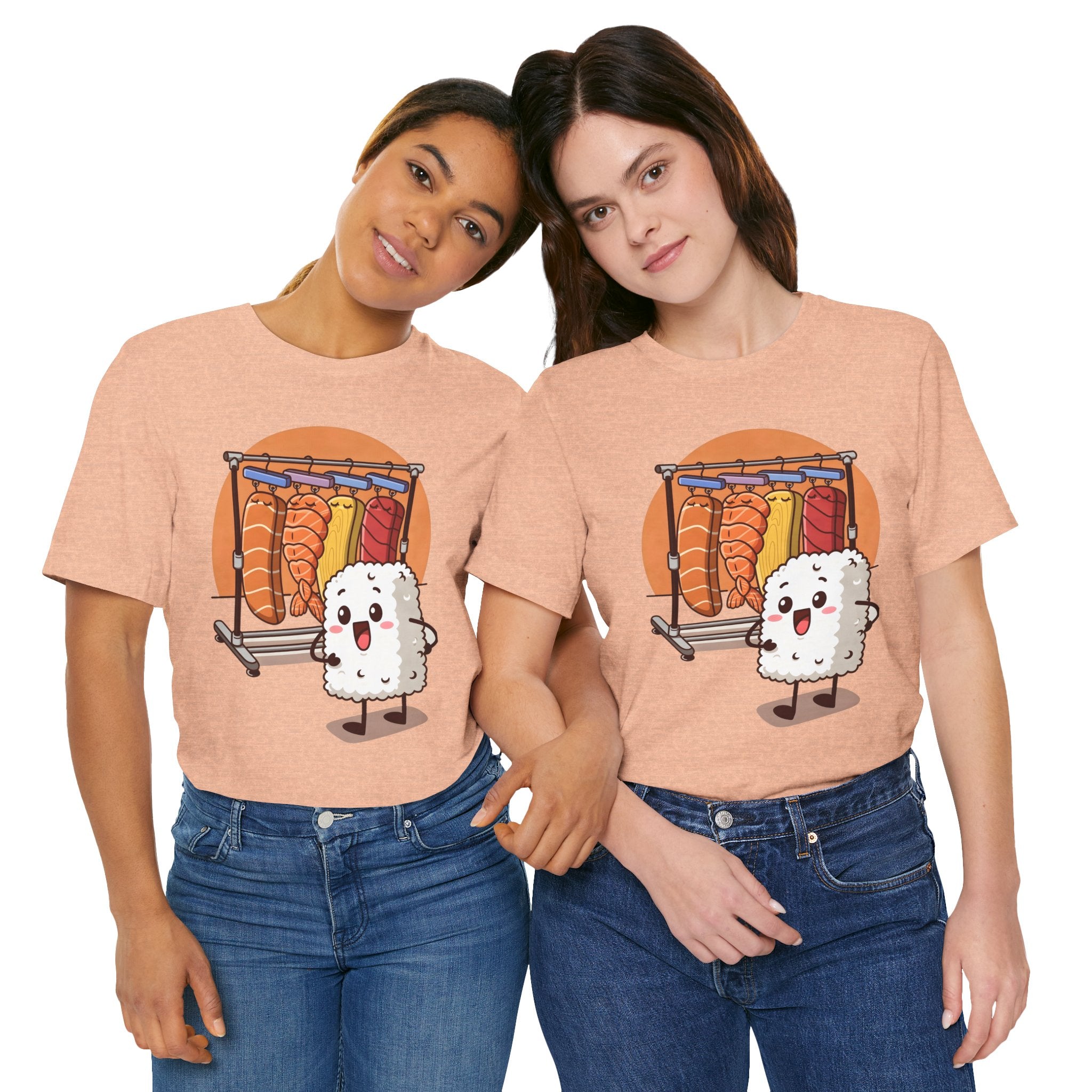 Cute Sushi Rice Cartoon T‑Shirt — Kawaii Nigiri Character Tee