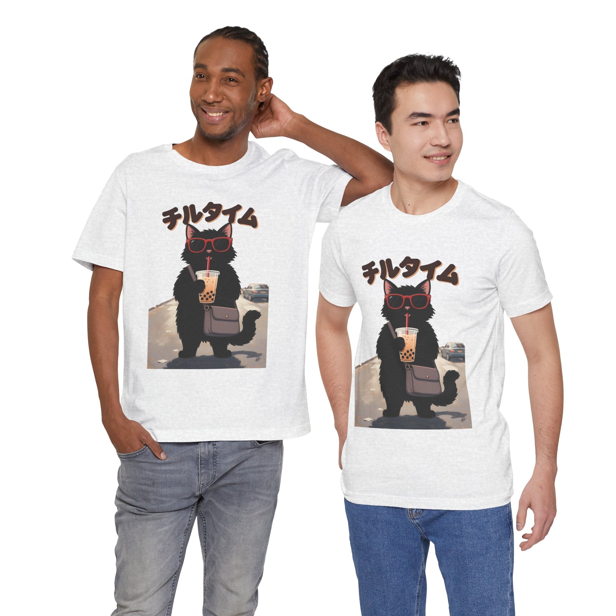 Boba Cat Tee — Cute Cat Drinking Bubble Tea Graphic T-Shirt
