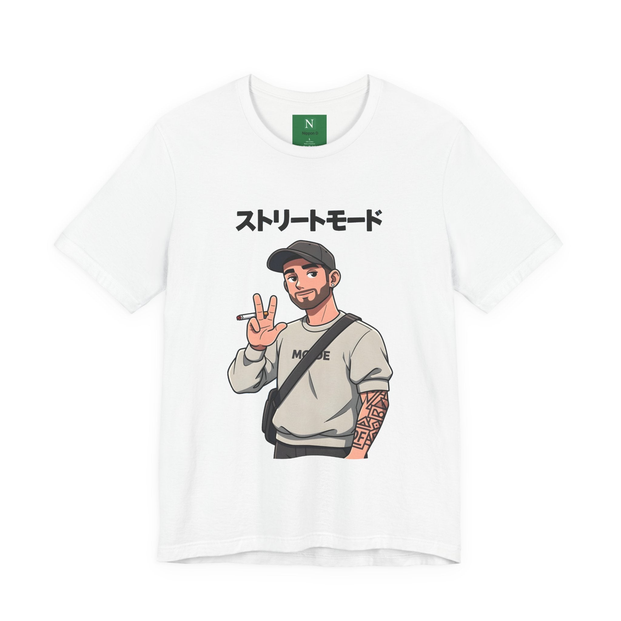 Street Mode Graphic Tee — Japanese Text Casual Urban T-Shirt