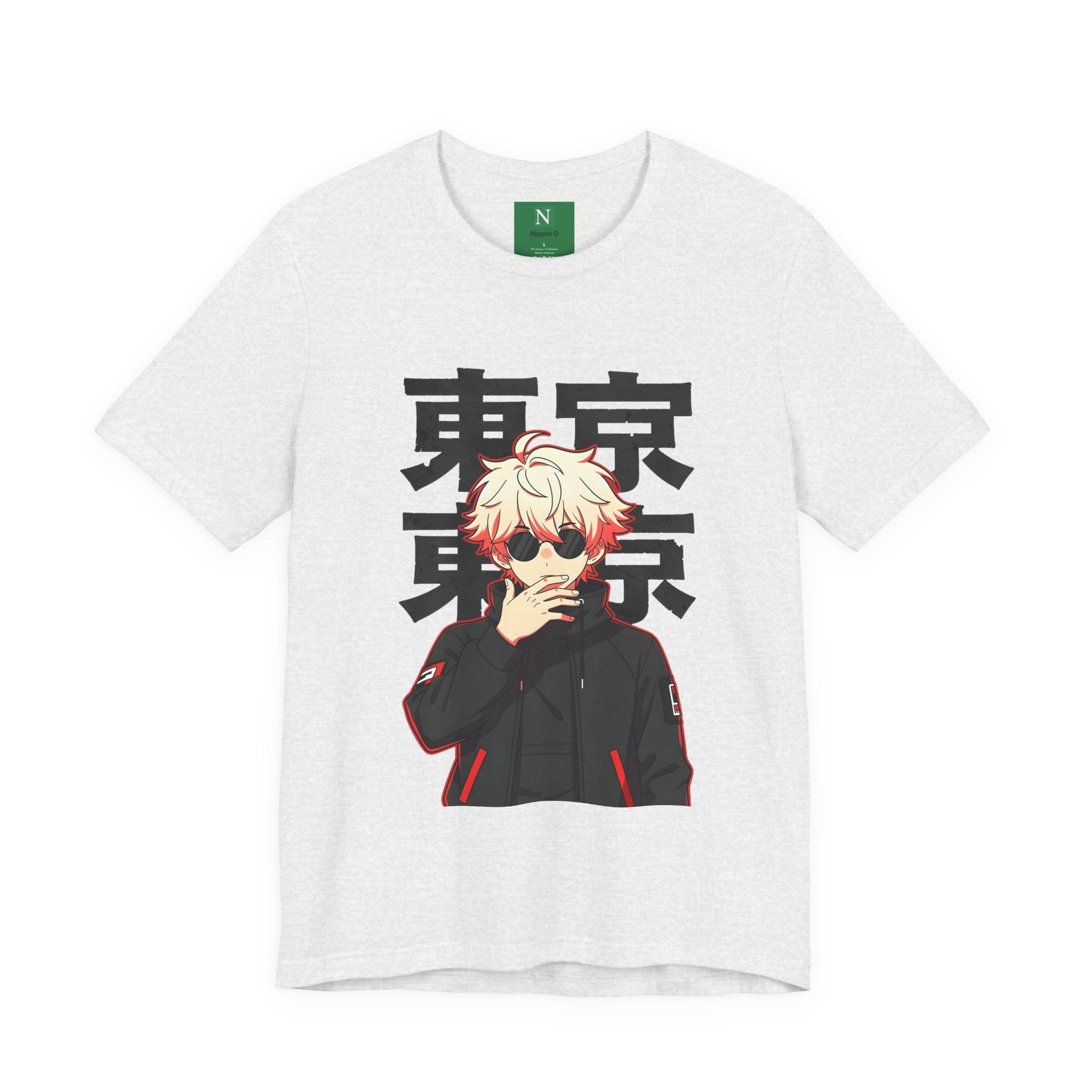 Tokyo Anime Graphic Tee — Blond Character with Kanji "東京"