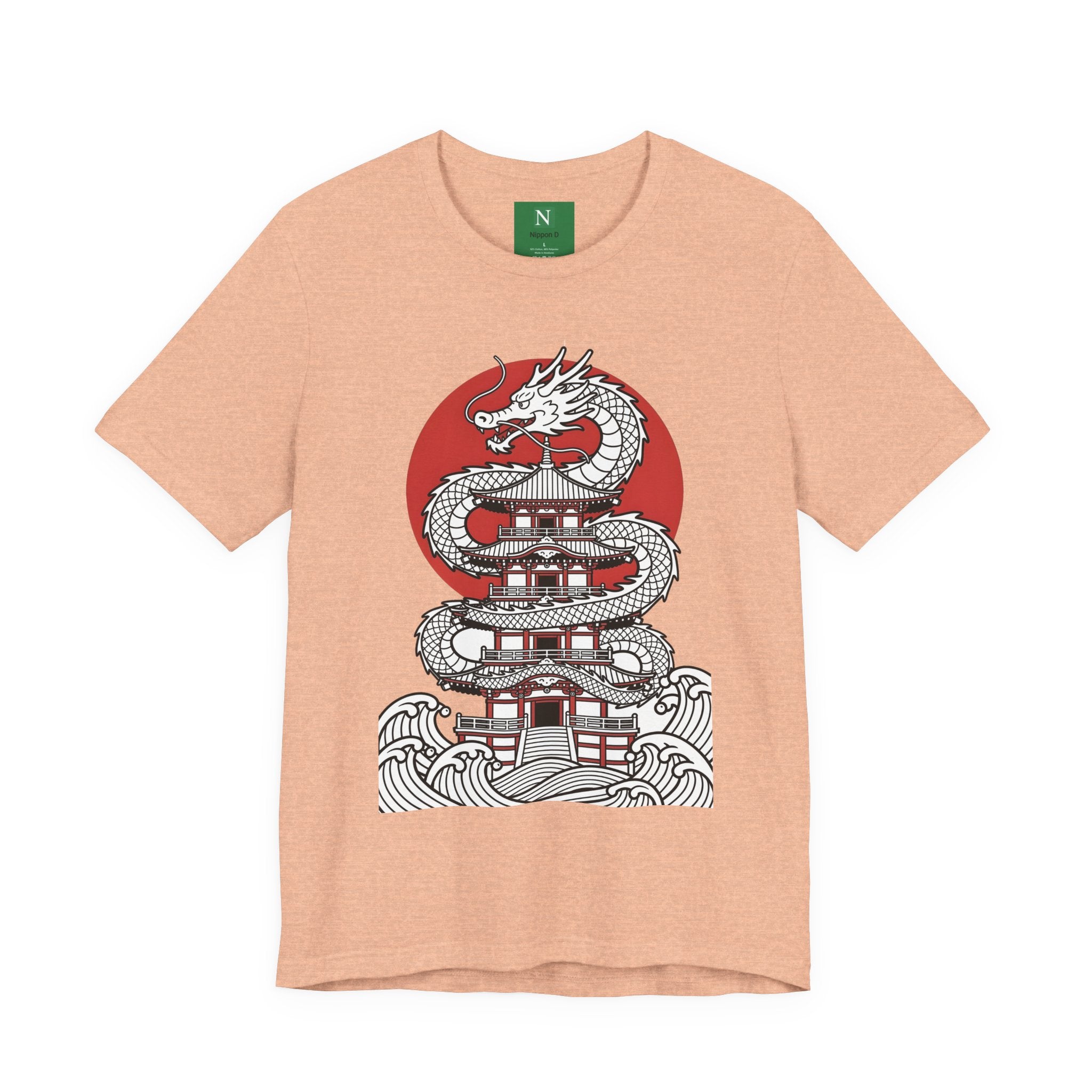 Dragon Pagoda T‑Shirt — Japanese Red Sun Temple Graphic Tee