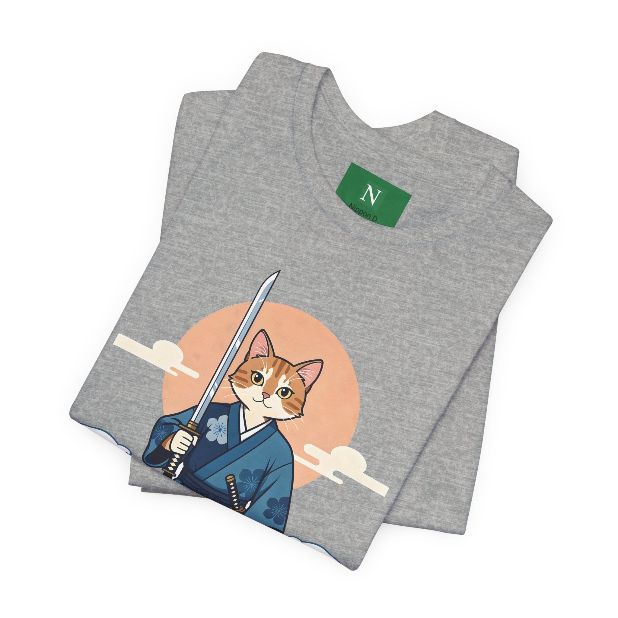 Samurai Cat T-Shirt — Japanese Wave Illustration Tee