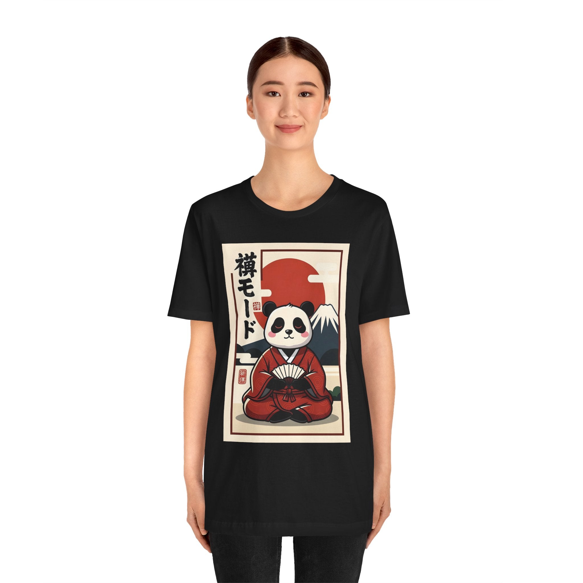 Panda Samurai Tee — Cute Japanese Ukiyo-e Style Graphic T-Shirt
