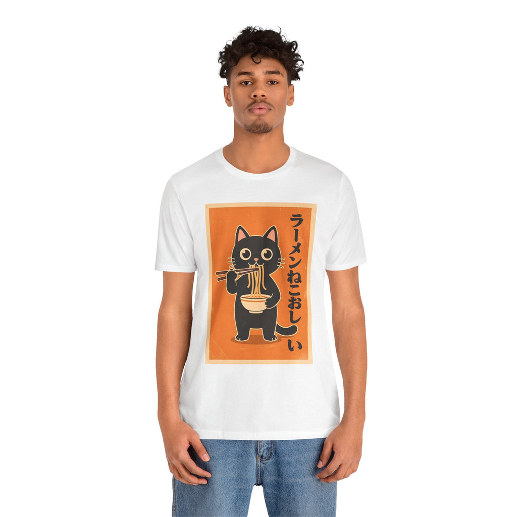 Ramen Cat Tee — Cute Japanese Cat Eating Noodles Graphic T-Shirt