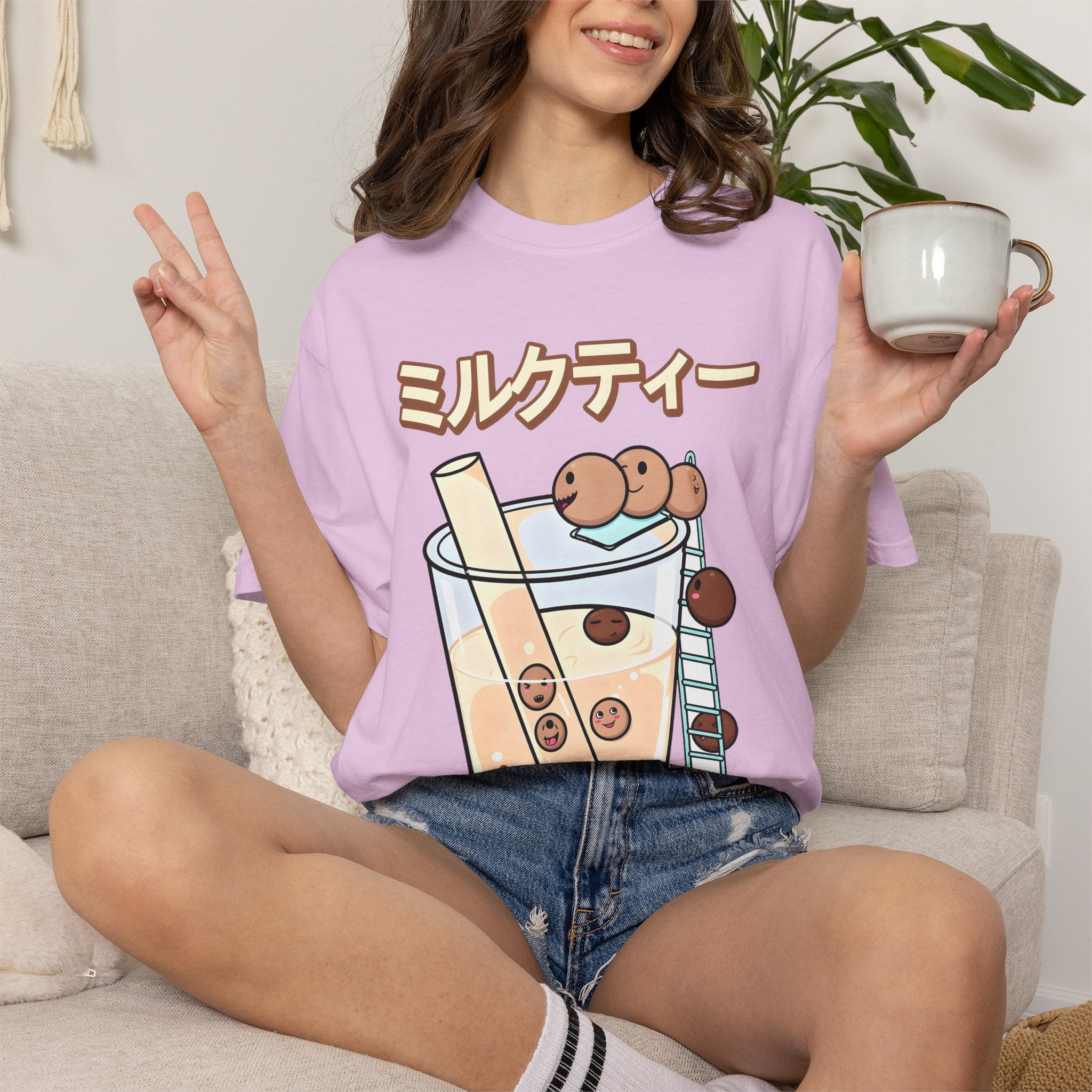 Boba Milk Tea T-Shirt — ミルクティー Cute Bubble Tea Graphic Tee