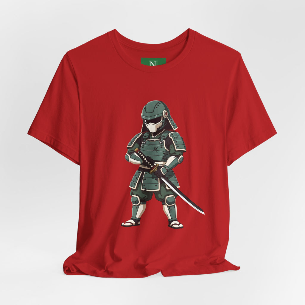 Samurai Cat T-Shirt – Cute Armored Kitty with Katana Graphic