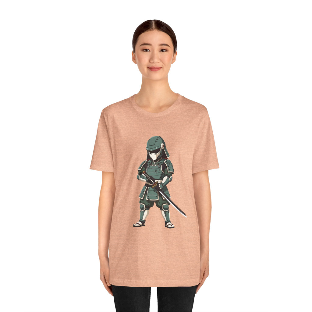 Samurai Cat T-Shirt – Cute Armored Kitty with Katana Graphic