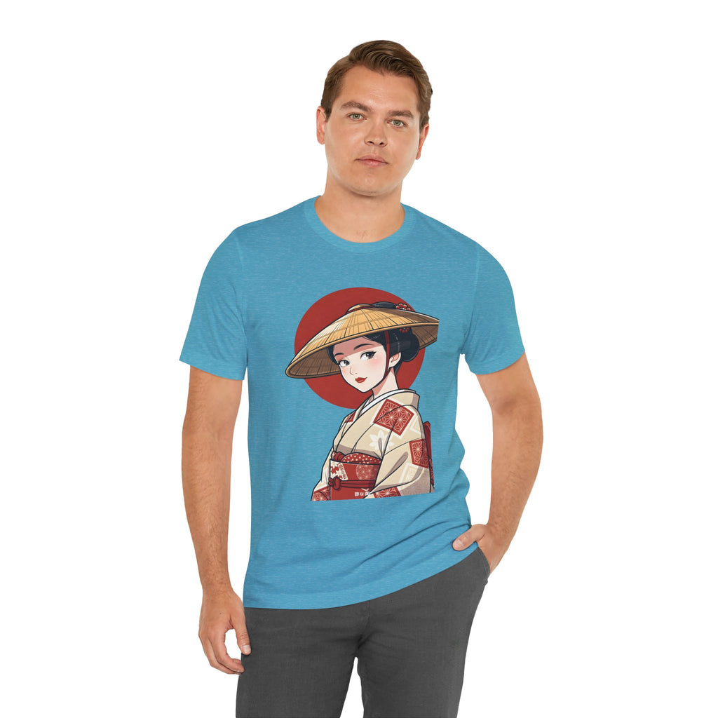Geisha Illustration Tee — Vintage Kimono Anime T‑Shirt