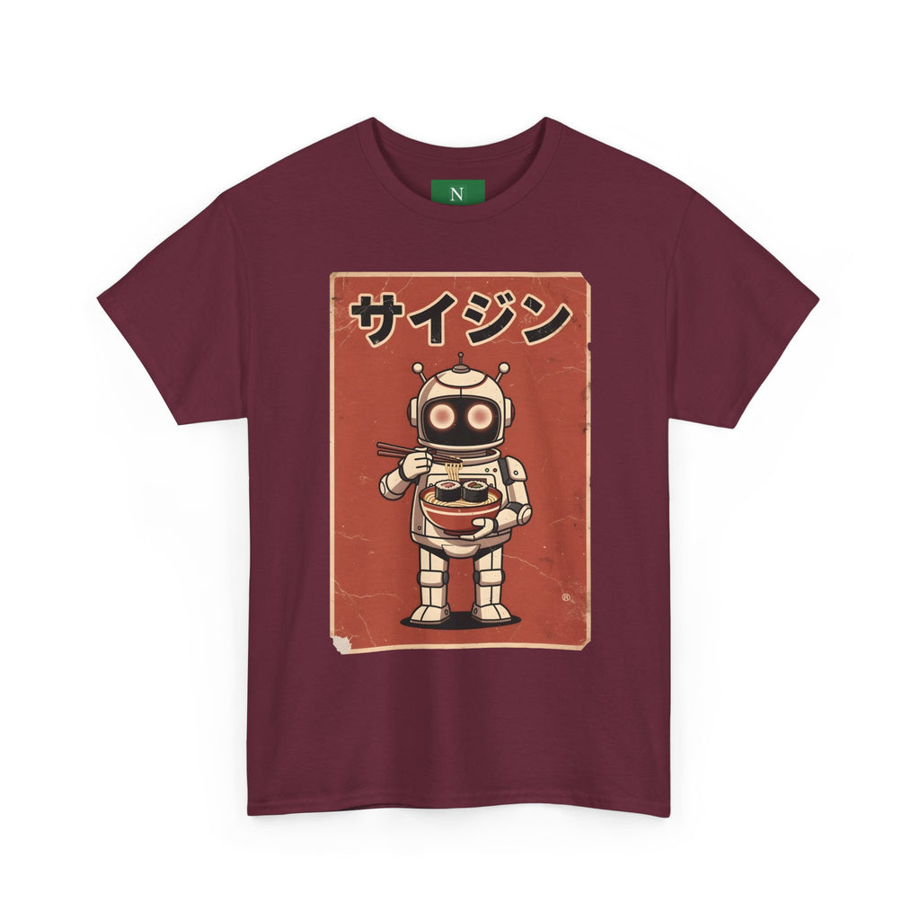 Retro Robot Ramen Tee — サイジン (Saijin) Vintage Japanese Robot Noodle Shirt