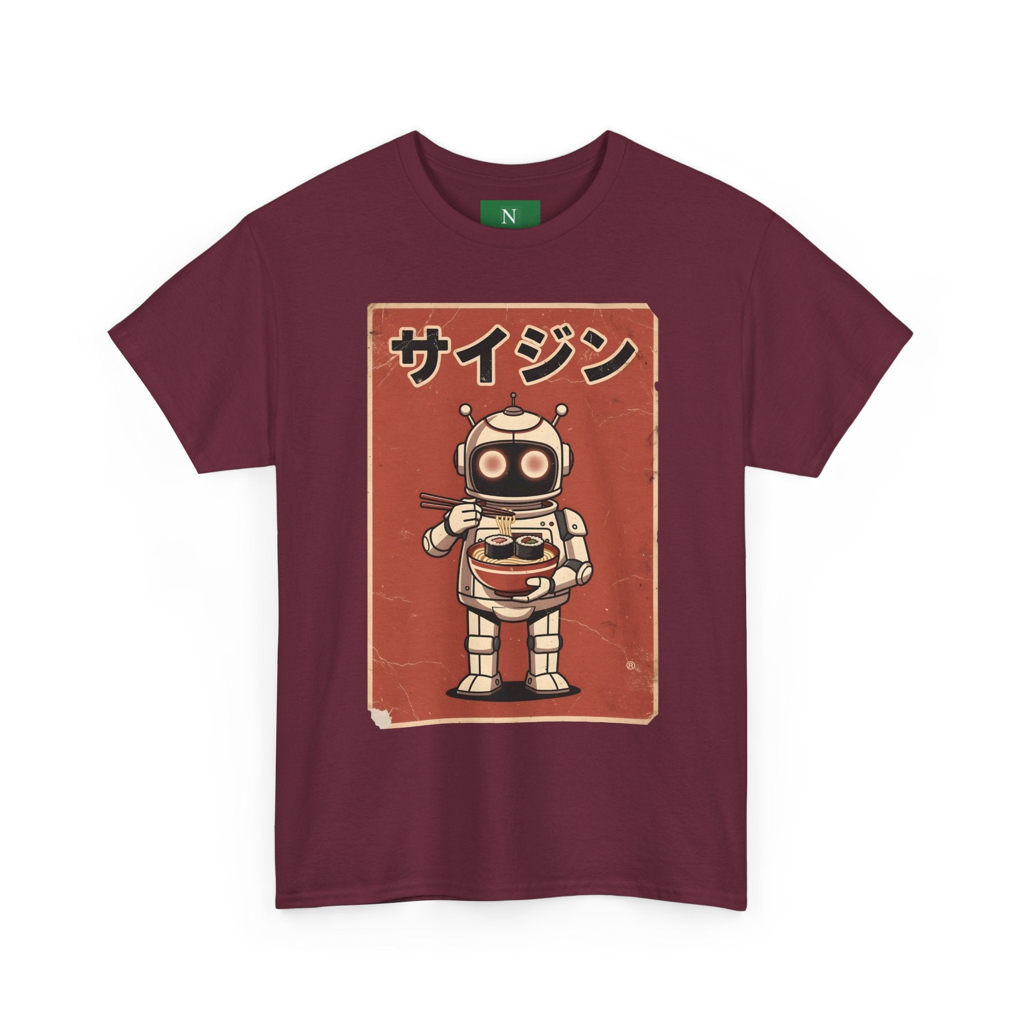 Retro Robot Ramen Tee — サイジン (Saijin) Vintage Japanese Robot Noodle Shirt