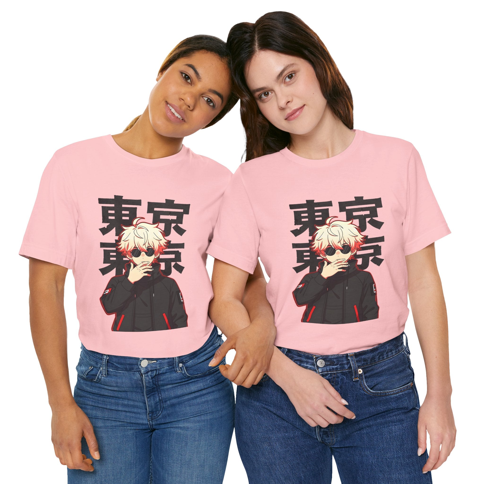 Tokyo Anime Graphic Tee — Blond Character with Kanji "東京"