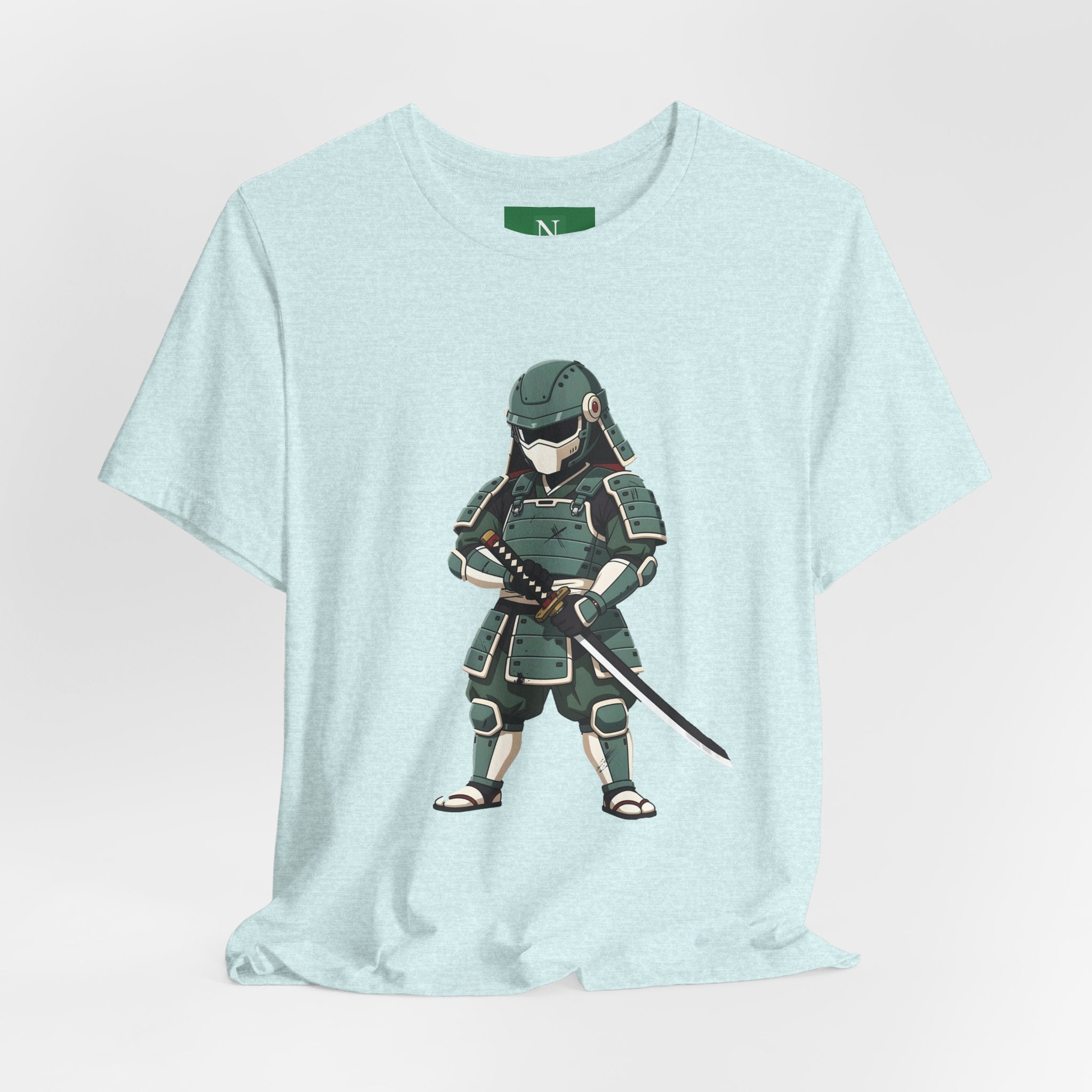 Samurai Cat T-Shirt – Cute Armored Kitty with Katana Graphic