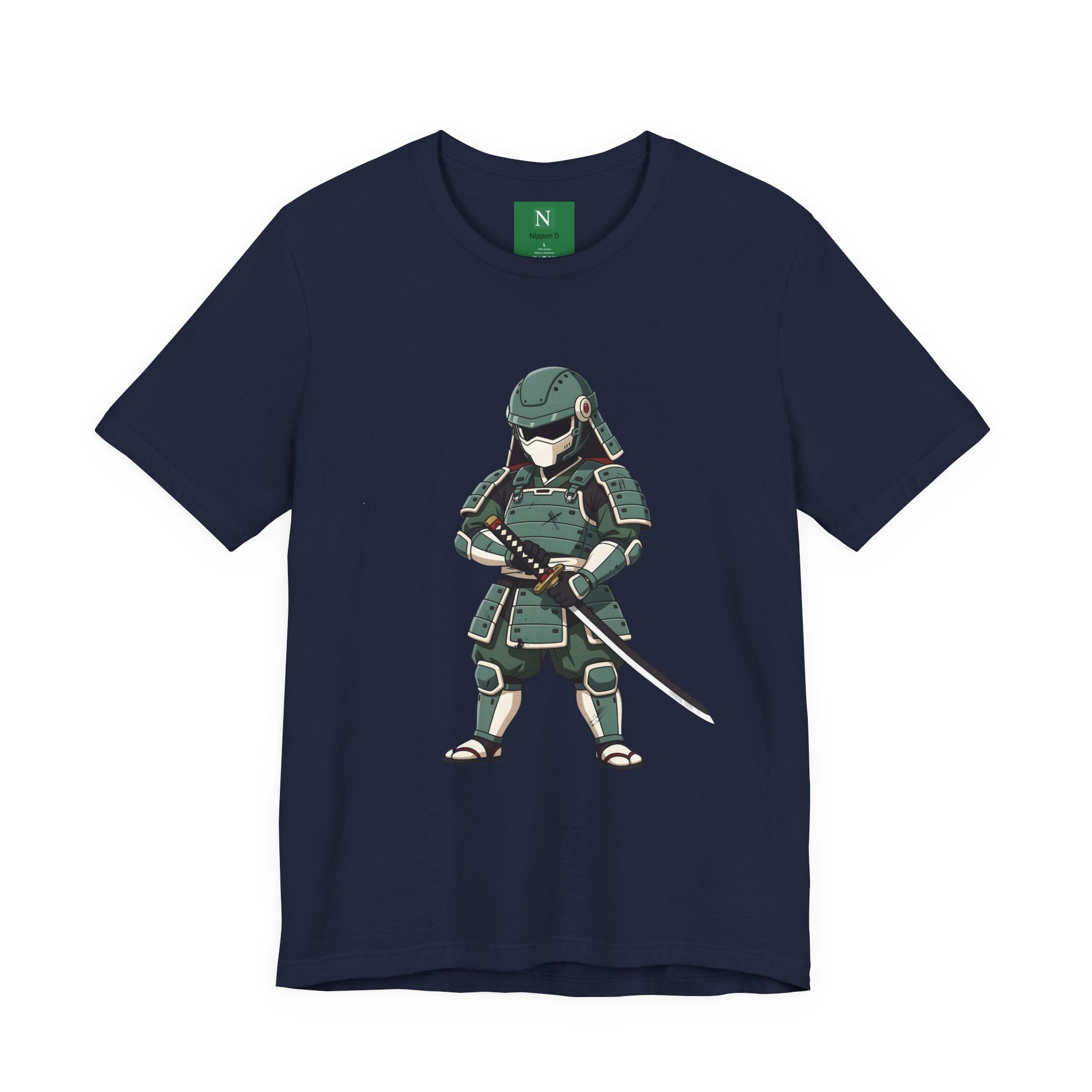 Samurai Cat T-Shirt – Cute Armored Kitty with Katana Graphic
