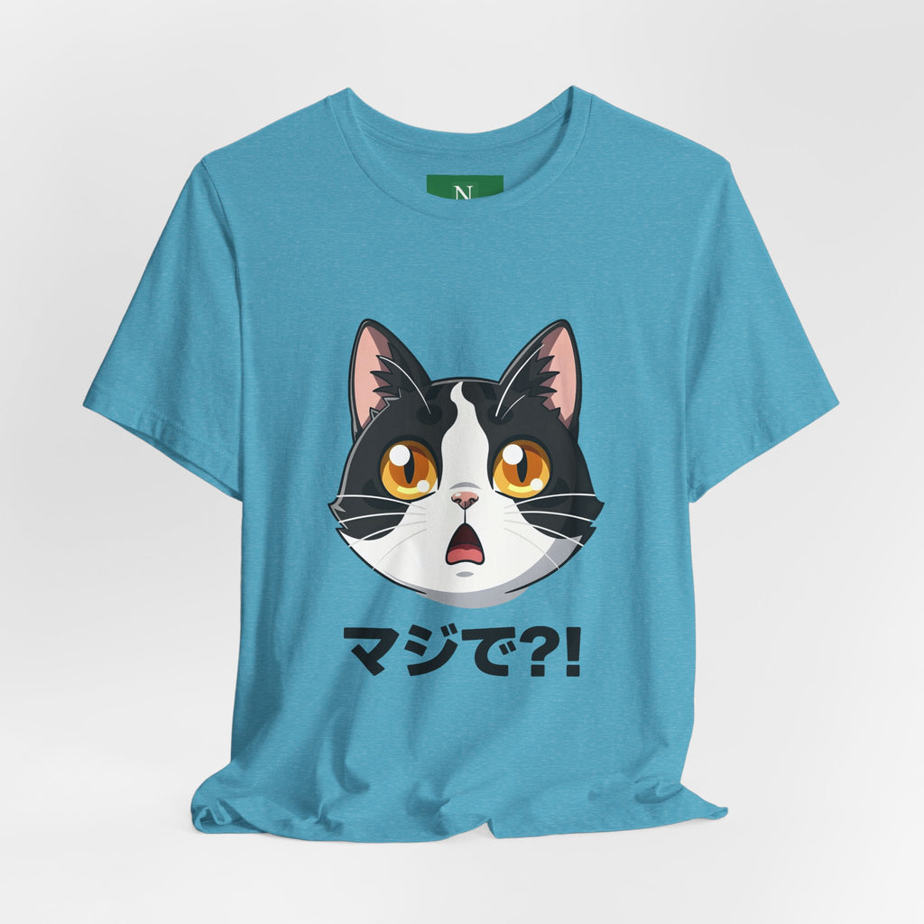 Cat Shock Face Graphic Tee — マジで?! Cute Anime Cat T-Shirt