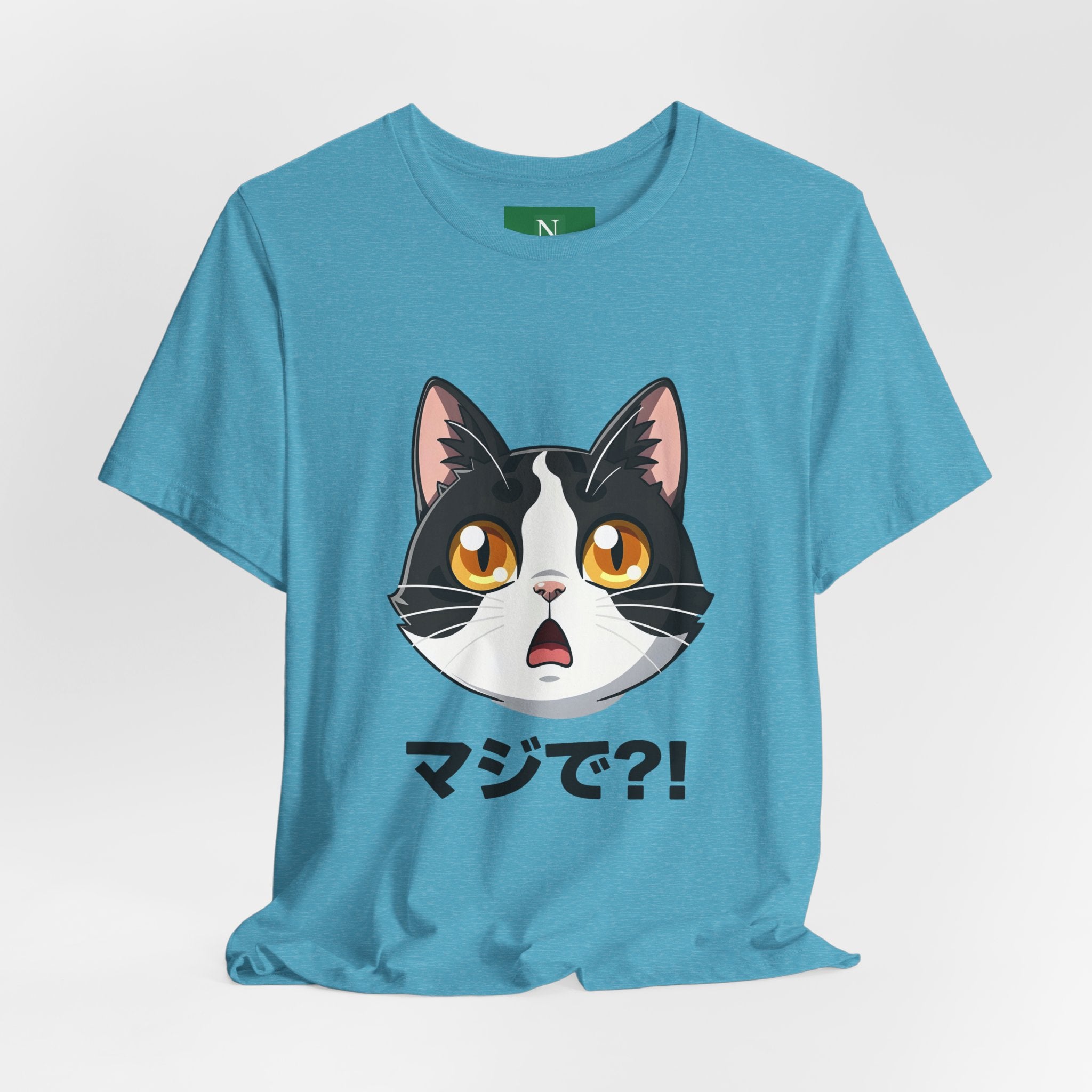 Cat Shock Face Graphic Tee — マジで?! Cute Anime Cat T-Shirt