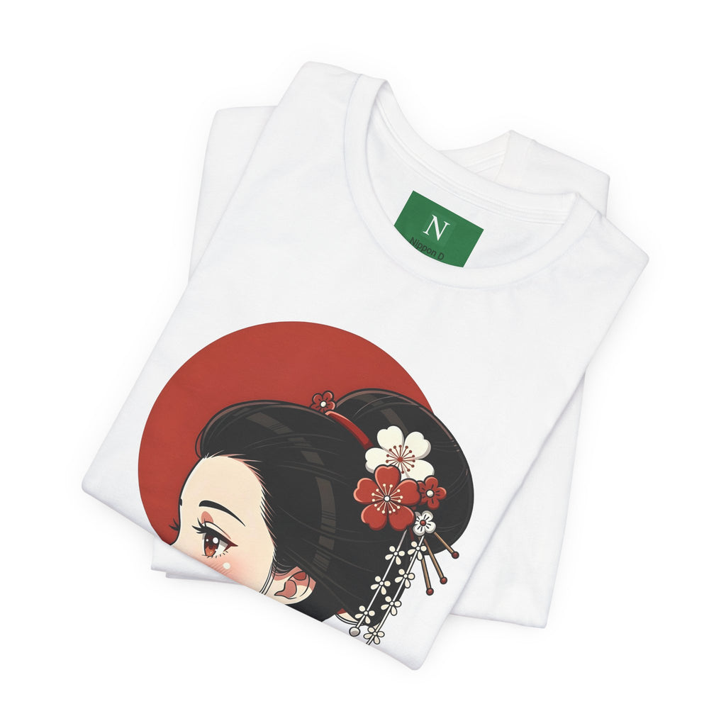 Geisha Portrait Tee — Japanese Floral Kimono Art T-Shirt