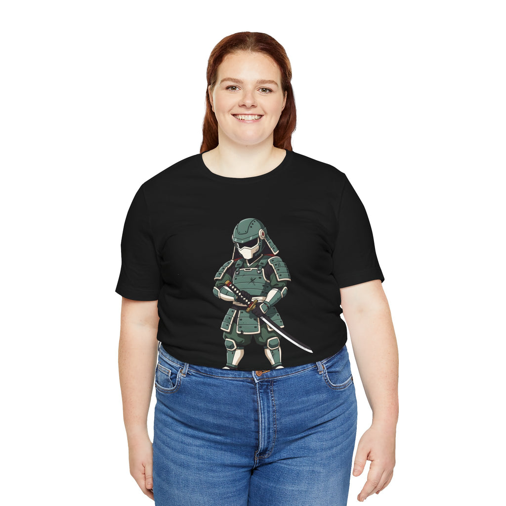Samurai Cat T-Shirt – Cute Armored Kitty with Katana Graphic