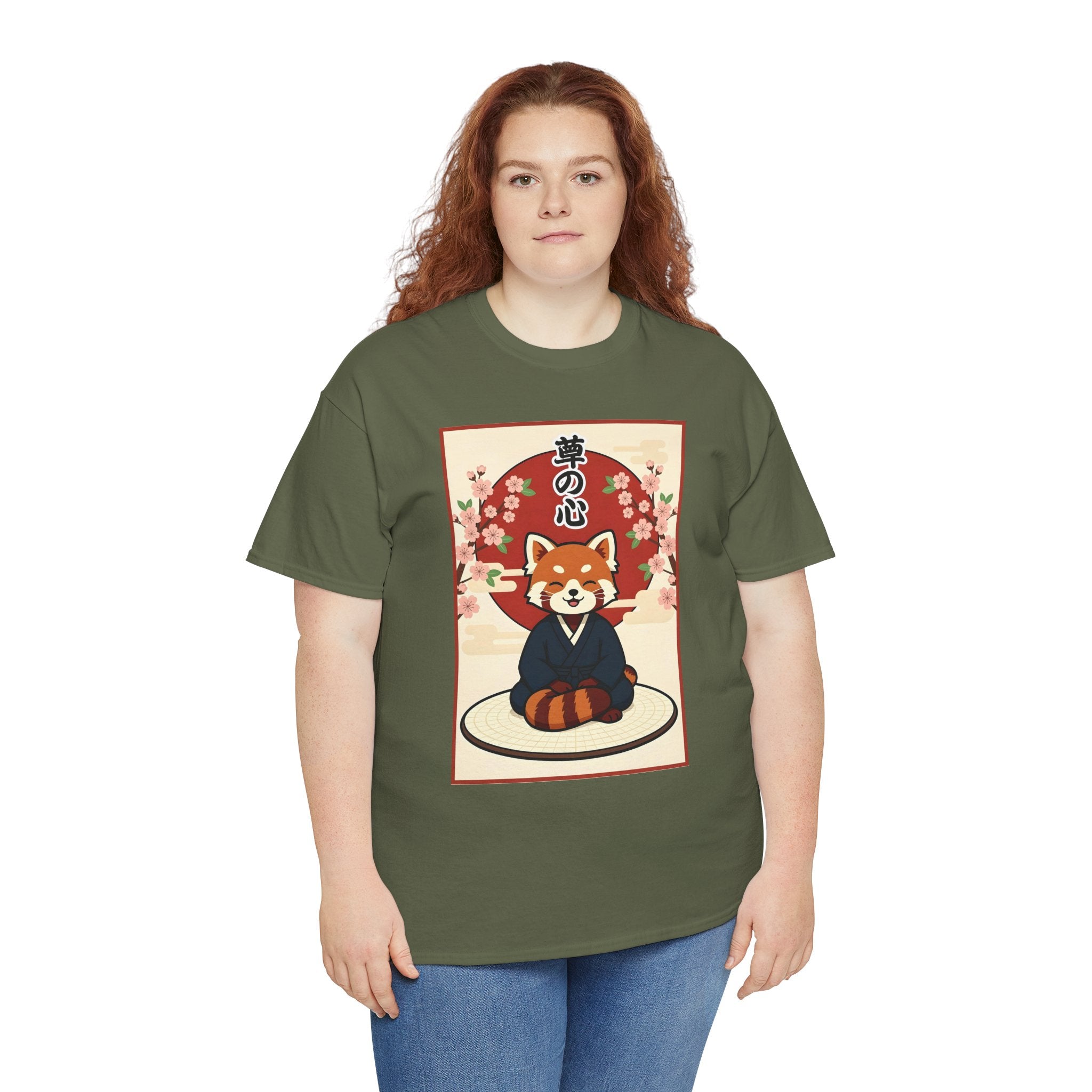 Red Panda Zen T-Shirt — Cute Japanese-Inspired Meditation Design