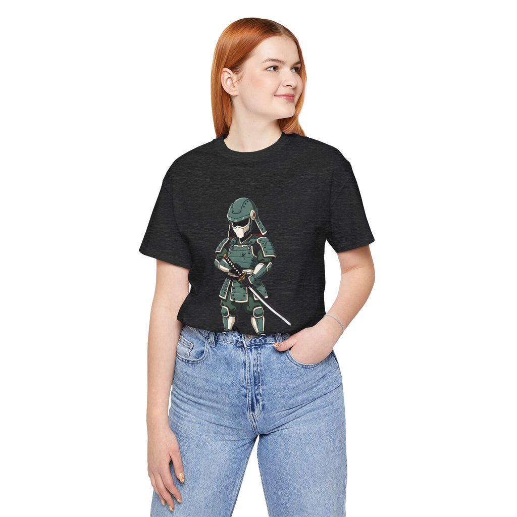 Samurai Cat T-Shirt – Cute Armored Kitty with Katana Graphic