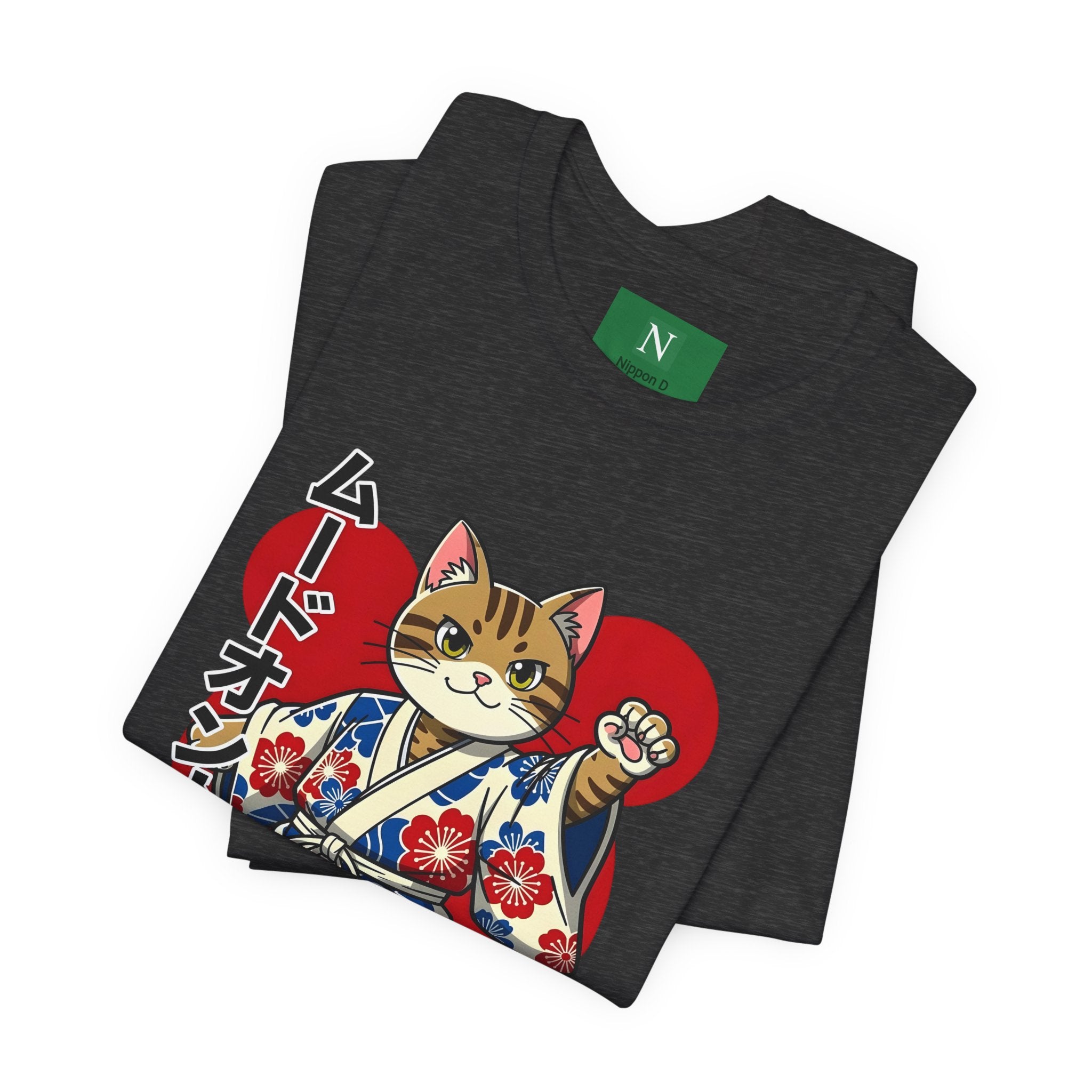 Samurai Cat T‑Shirt — Kawaii Japanese Kimono Cat Graphic Tee