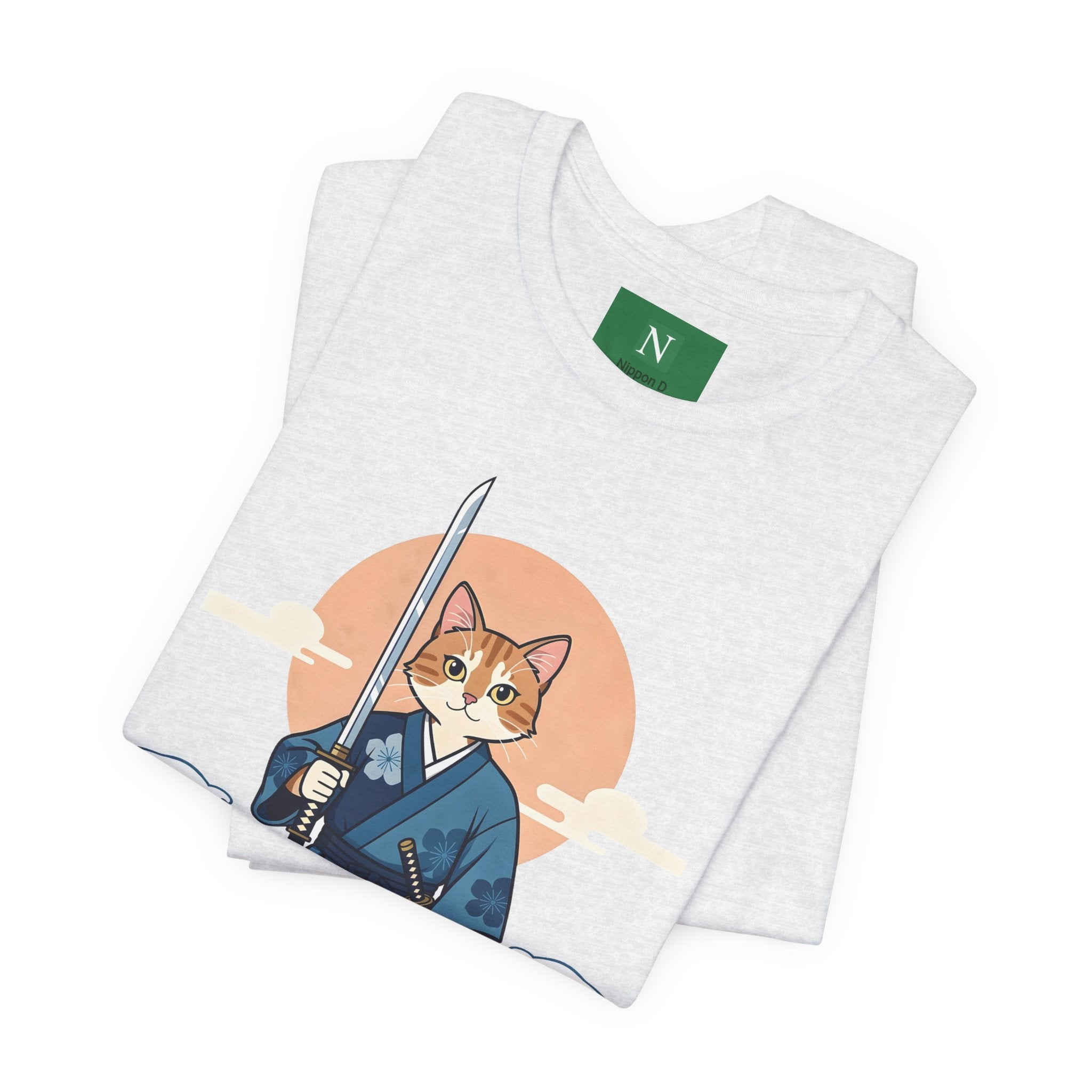 Samurai Cat T-Shirt — Japanese Wave Illustration Tee