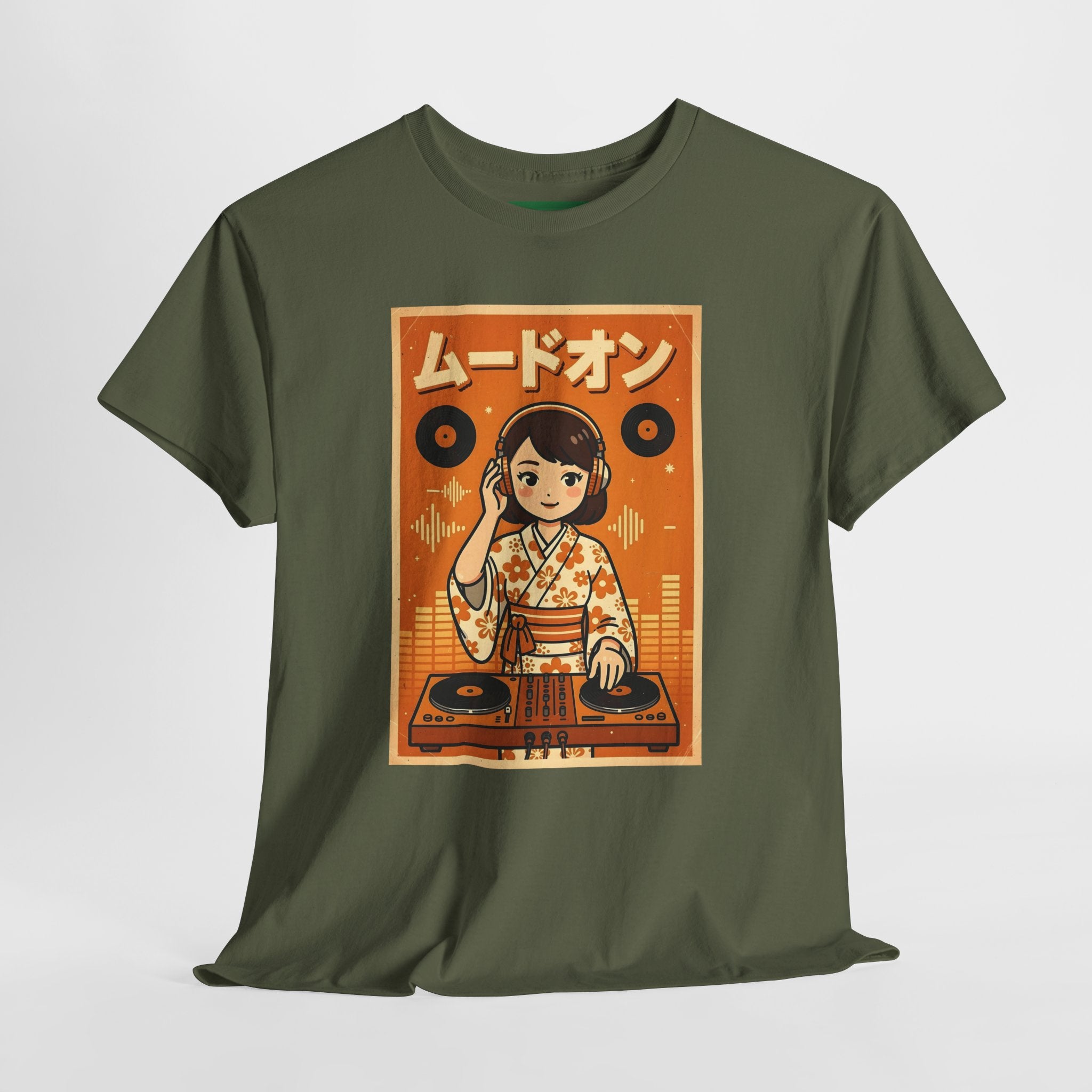 DJ Kimono T‑Shirt — Retro Japanese Anime Vinyl DJ Graphic Tee
