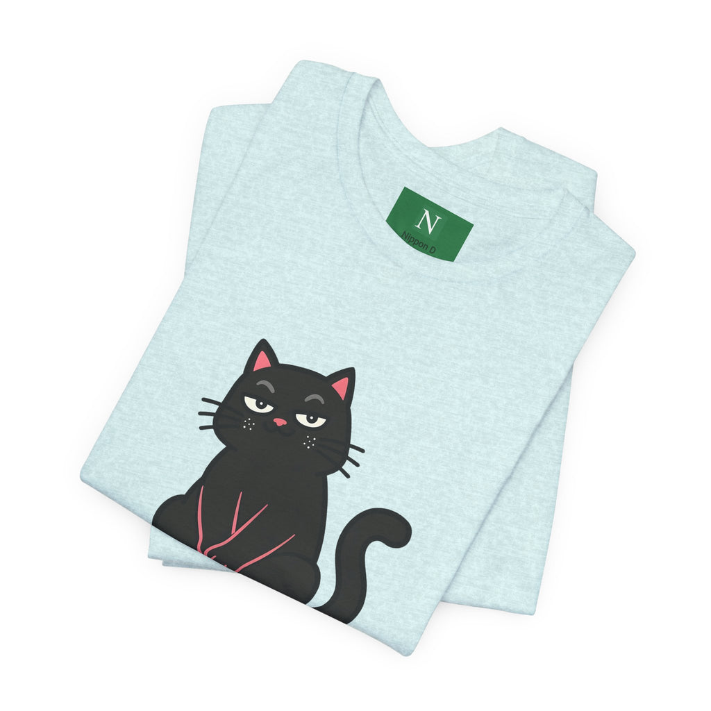 Black Cat Tee with Japanese Text — 'Mita Me wa Ii, Kimochi wa Sore Ijo' Cute Kawaii Graphic T-Shirt