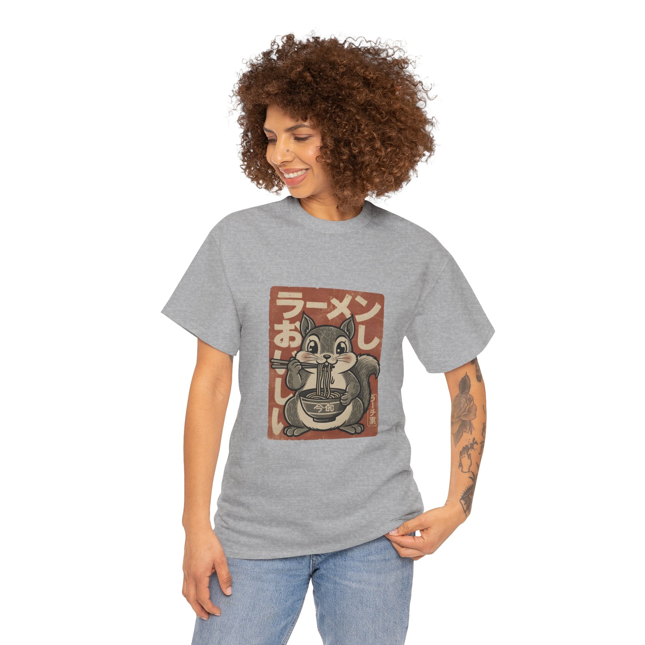 Ramen Squirrel T‑Shirt — Cute Vintage Japanese Noodle Graphic Tee