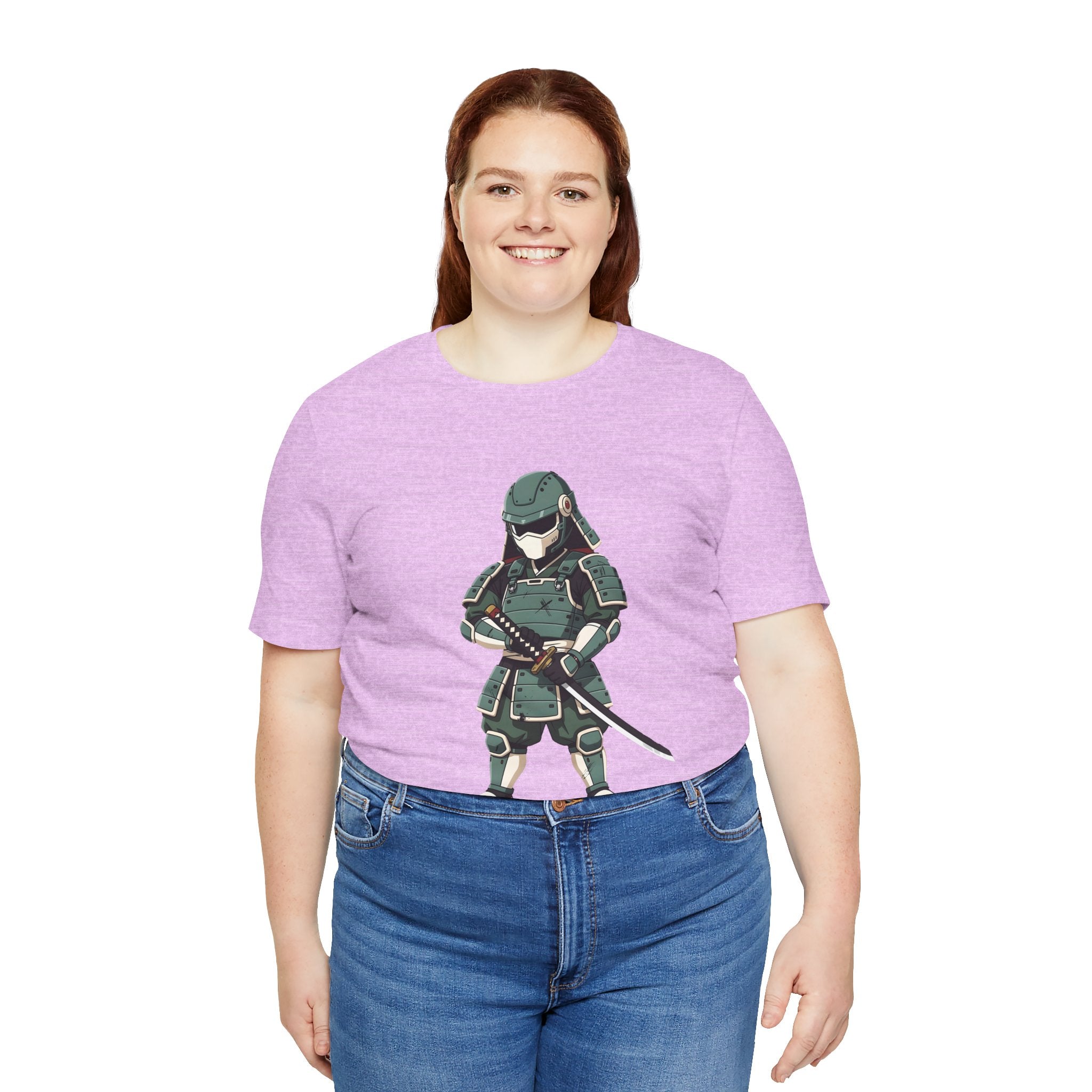 Samurai Cat T-Shirt – Cute Armored Kitty with Katana Graphic