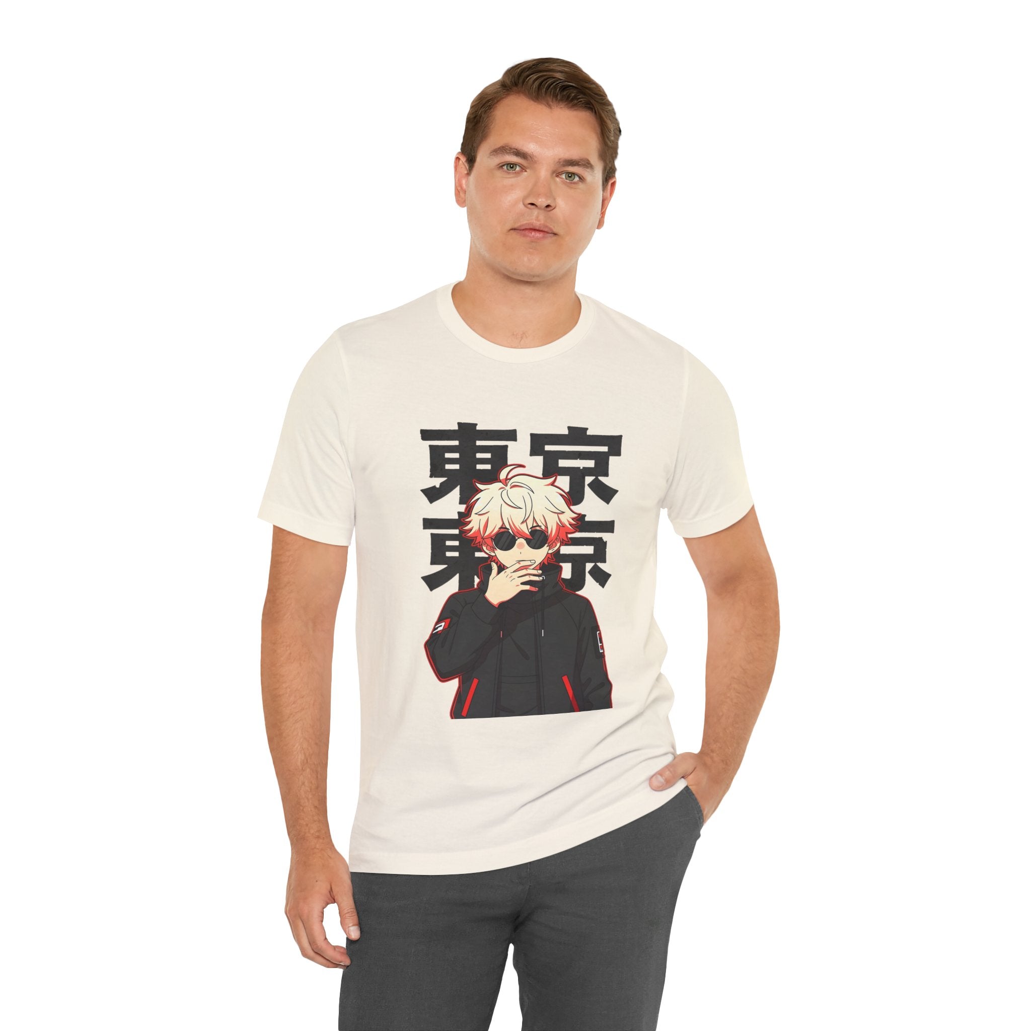 Tokyo Anime Graphic Tee — Blond Character with Kanji "東京"