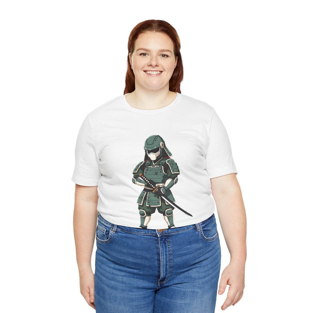Samurai Cat T-Shirt – Cute Armored Kitty with Katana Graphic