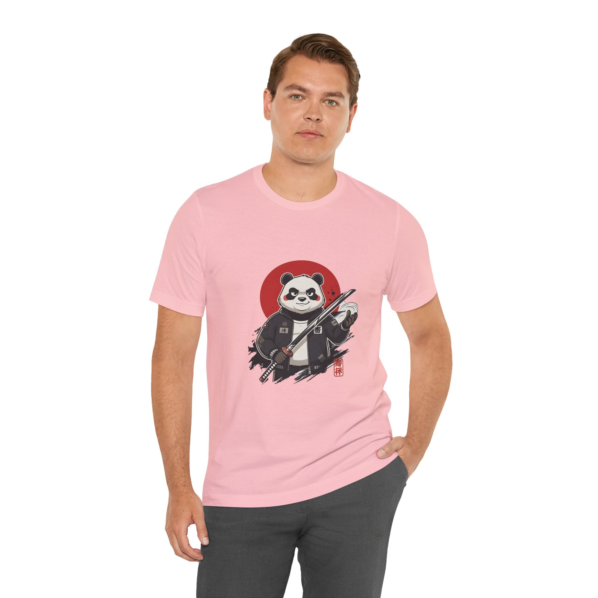 Samurai Panda T-Shirt — Cute Warrior Graphic Tee with Red Sun