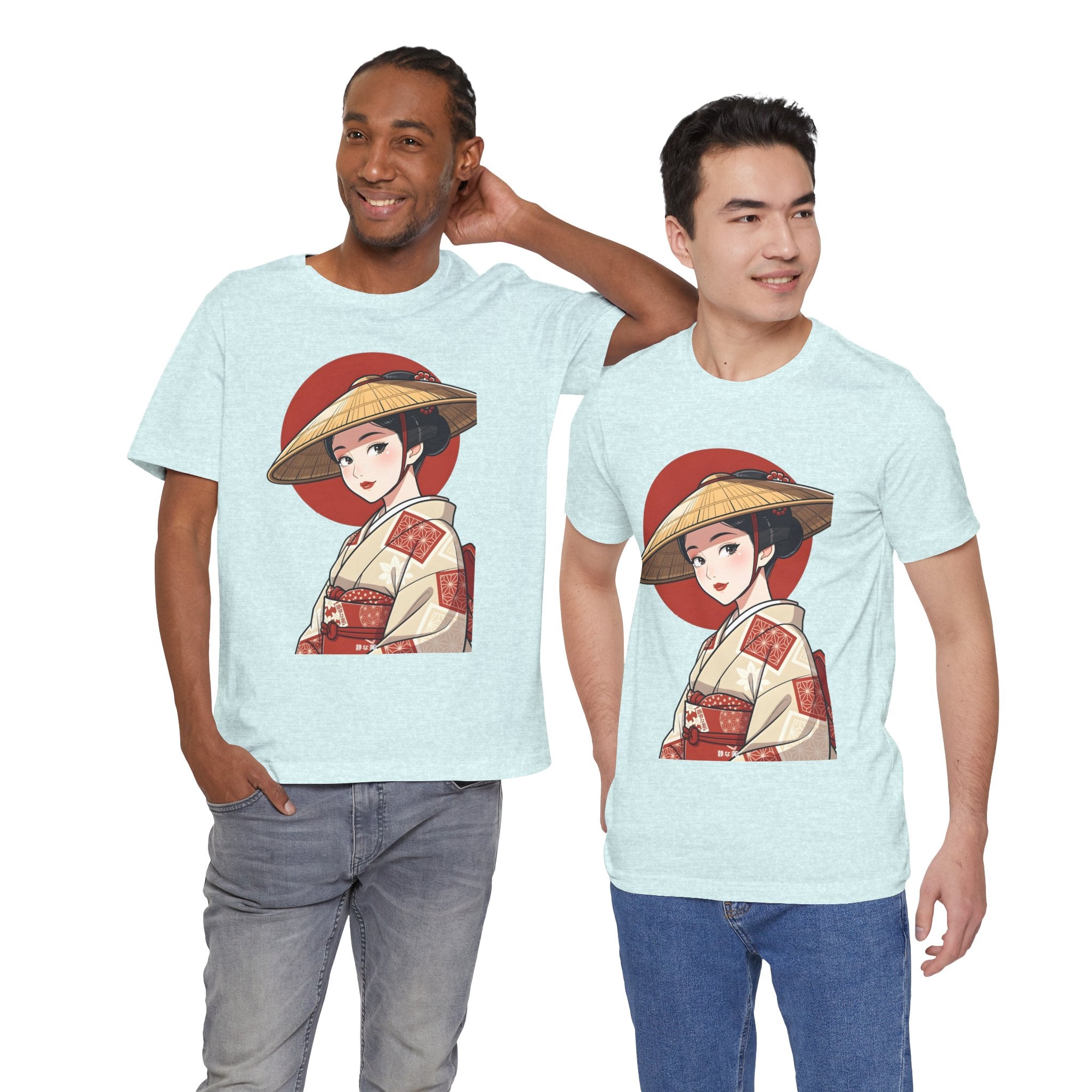 Geisha Illustration Tee — Vintage Kimono Anime T‑Shirt