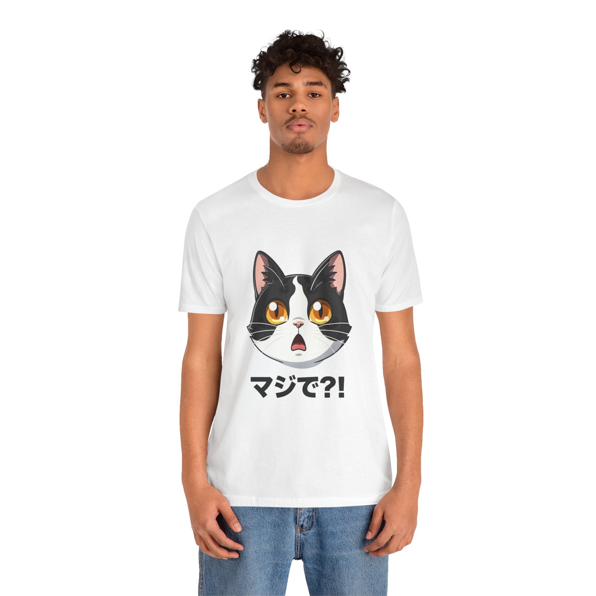 Cat Shock Face Graphic Tee — マジで?! Cute Anime Cat T-Shirt