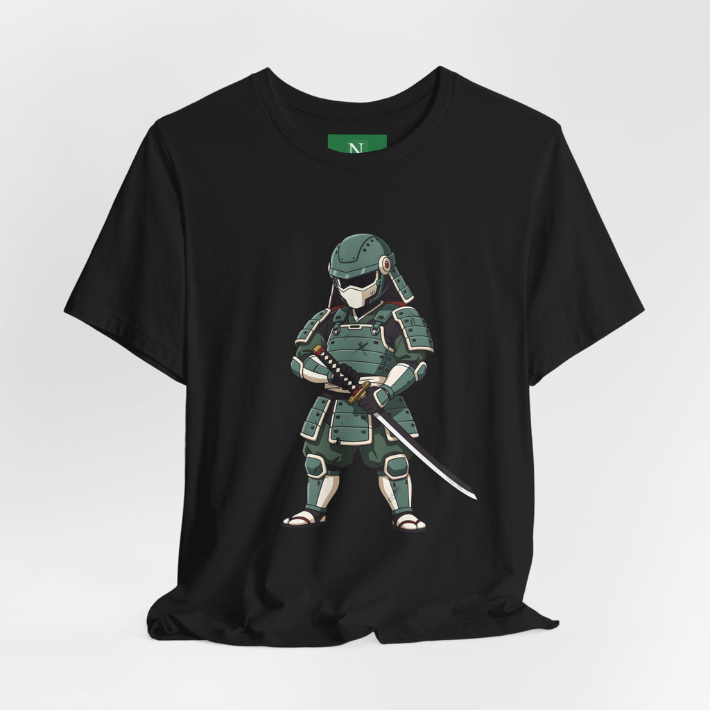 Samurai Cat T-Shirt – Cute Armored Kitty with Katana Graphic