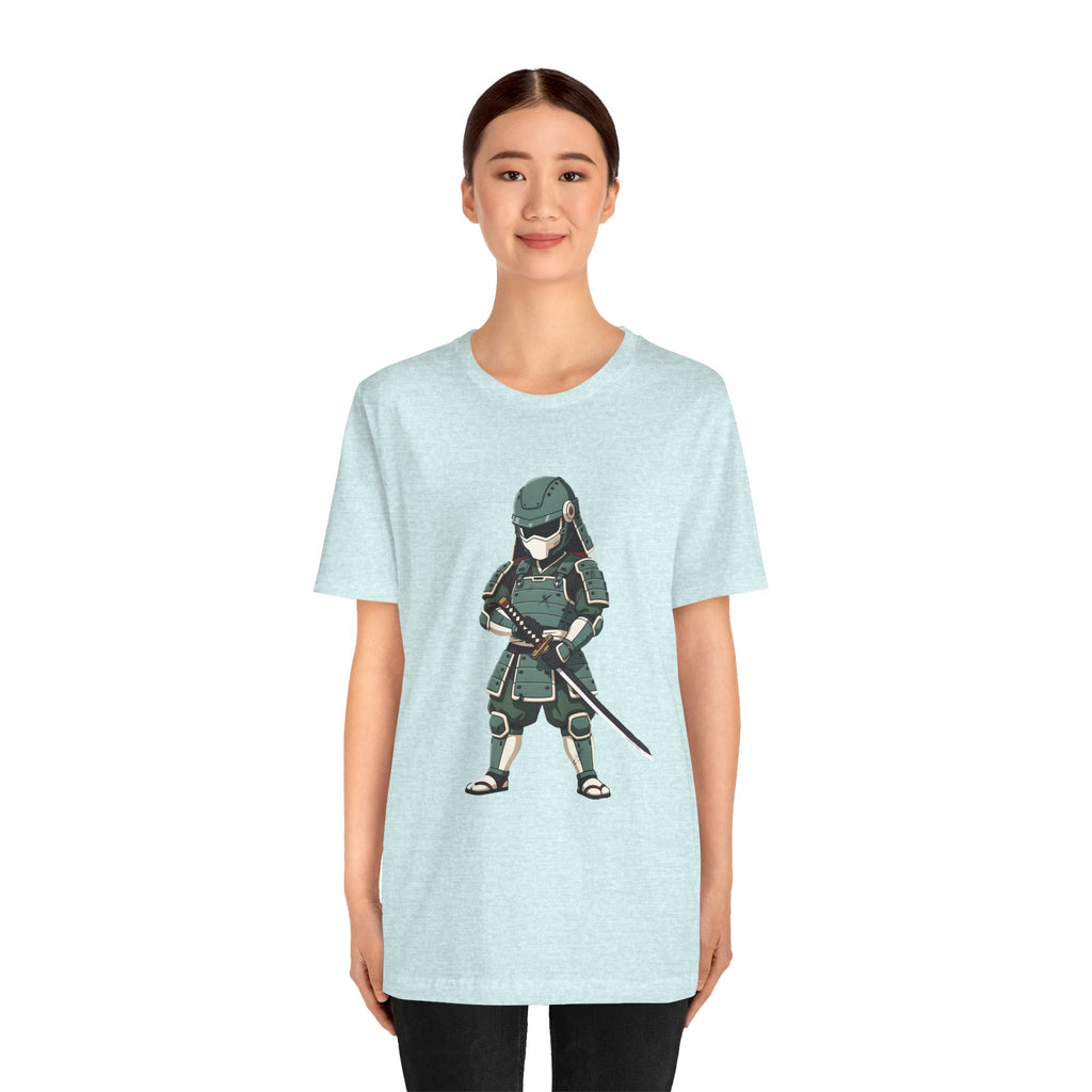 Samurai Cat T-Shirt – Cute Armored Kitty with Katana Graphic