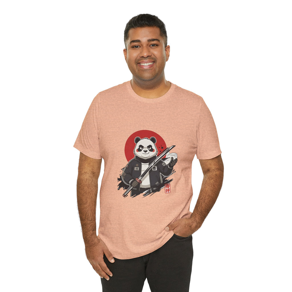 Samurai Panda T-Shirt — Cute Warrior Graphic Tee with Red Sun