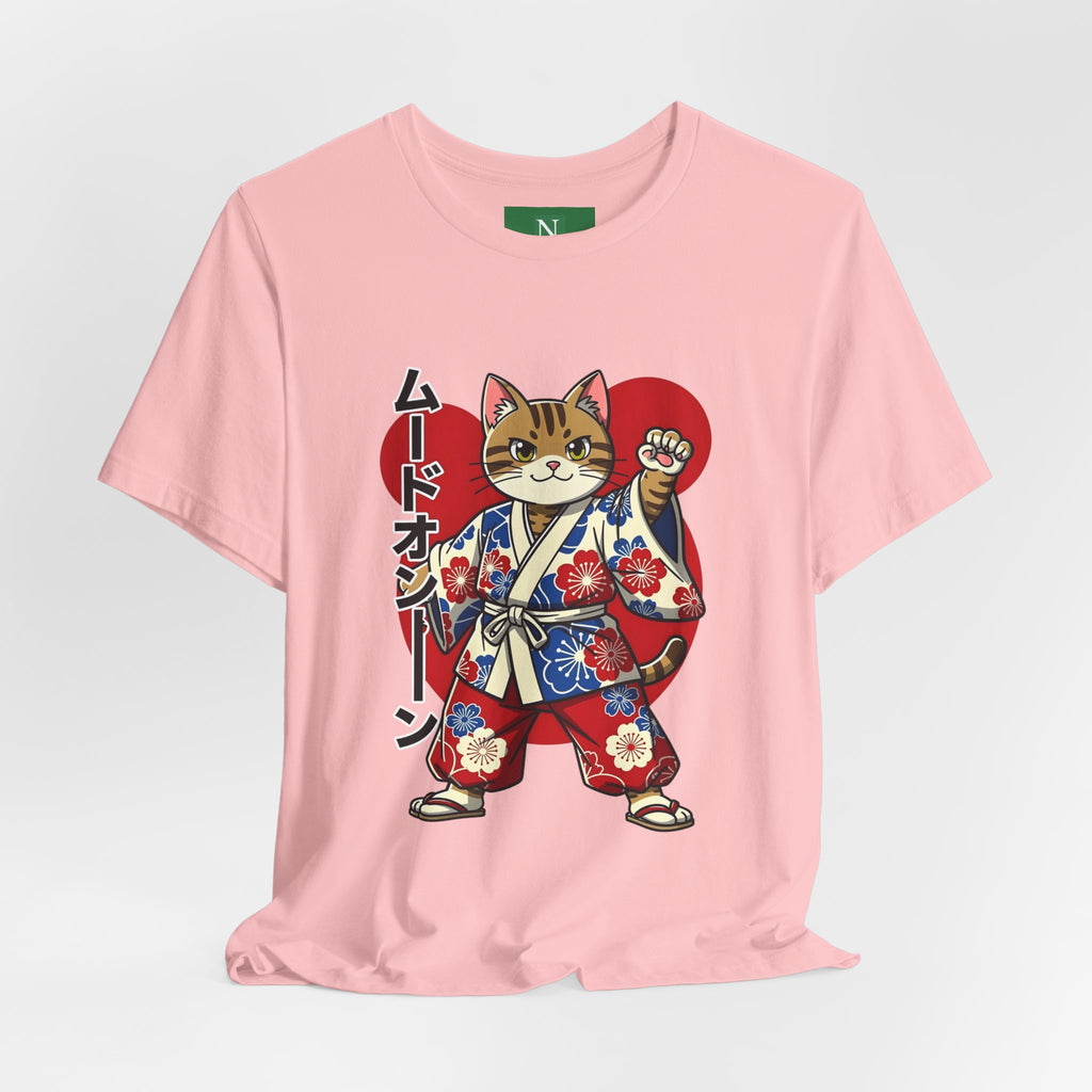 Samurai Cat T‑Shirt — Kawaii Japanese Kimono Cat Graphic Tee