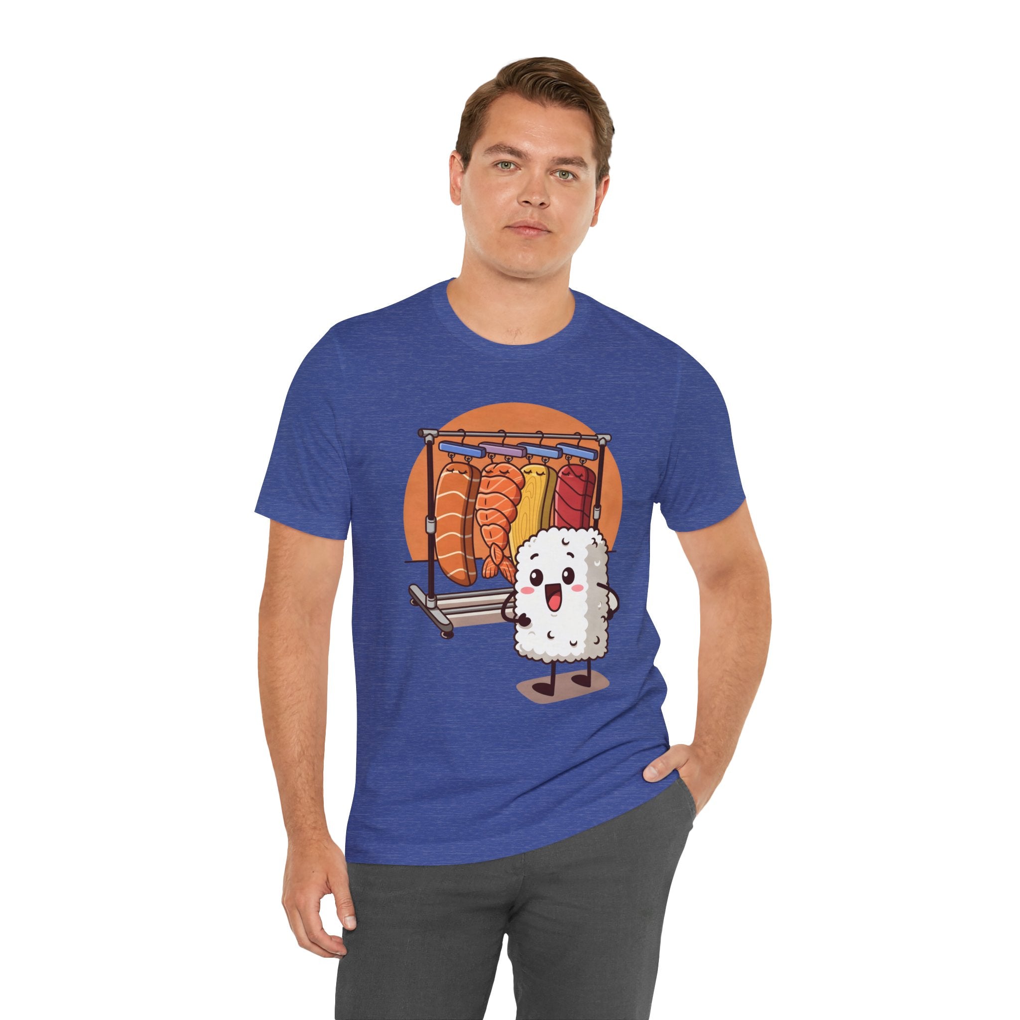 Cute Sushi Rice Cartoon T‑Shirt — Kawaii Nigiri Character Tee