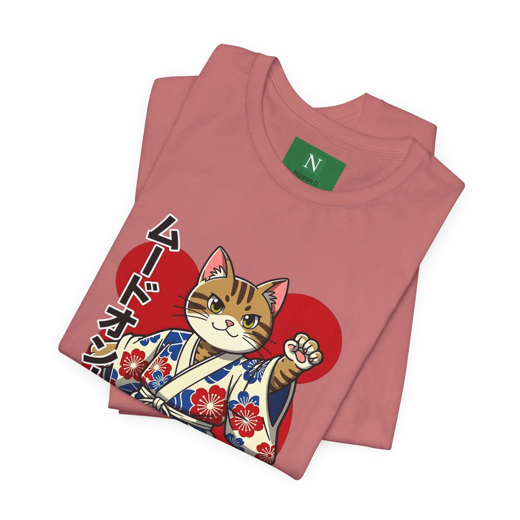 Samurai Cat T‑Shirt — Kawaii Japanese Kimono Cat Graphic Tee